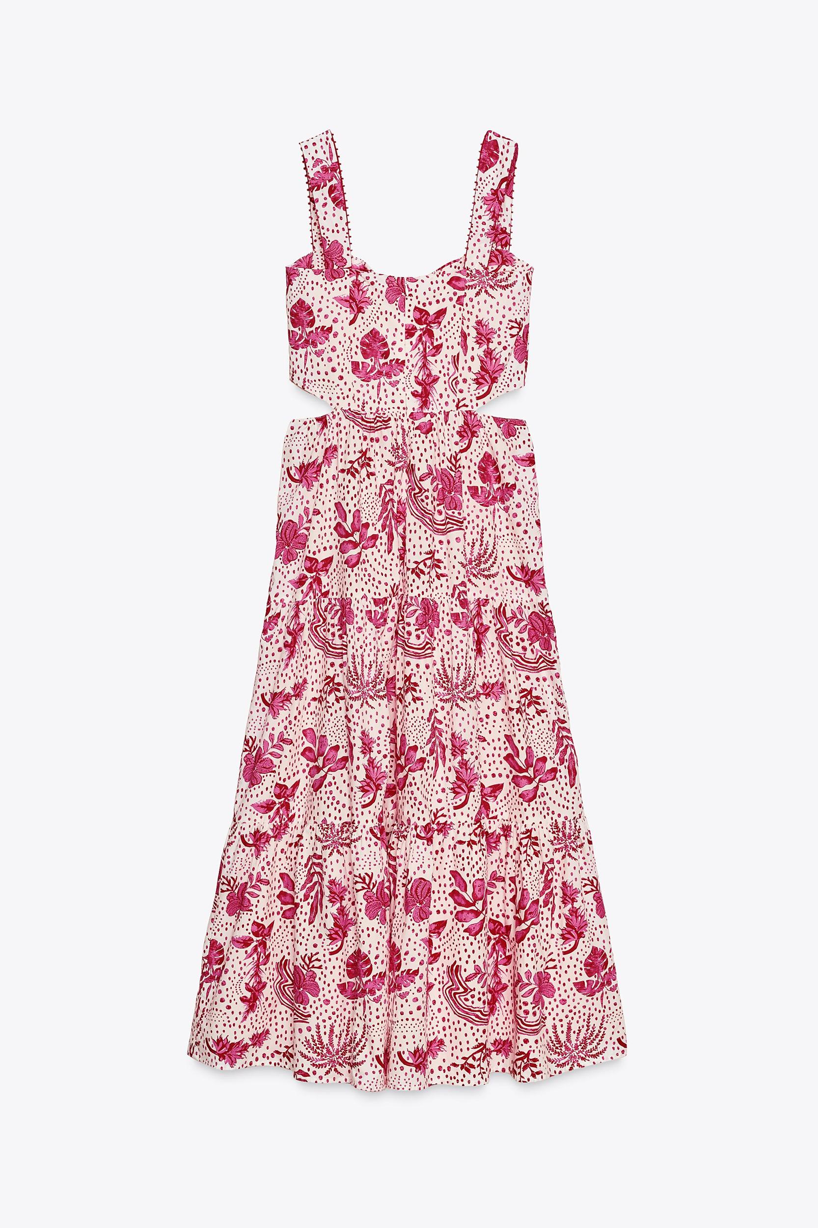 PRINTED CUT OUT MIDI DRESS Product Image
