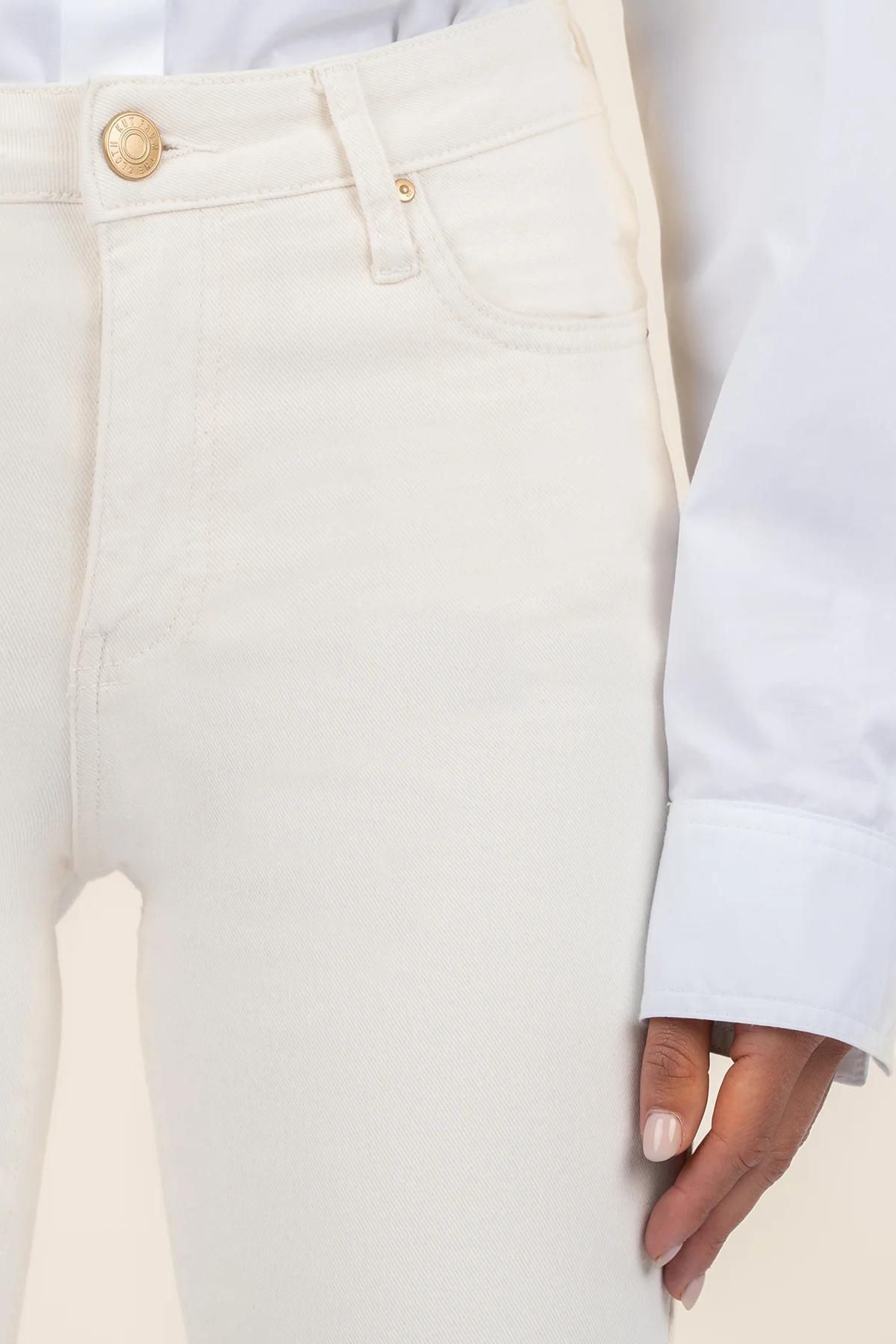 Kelsey High Rise Ankle Flare- Ecru Product Image