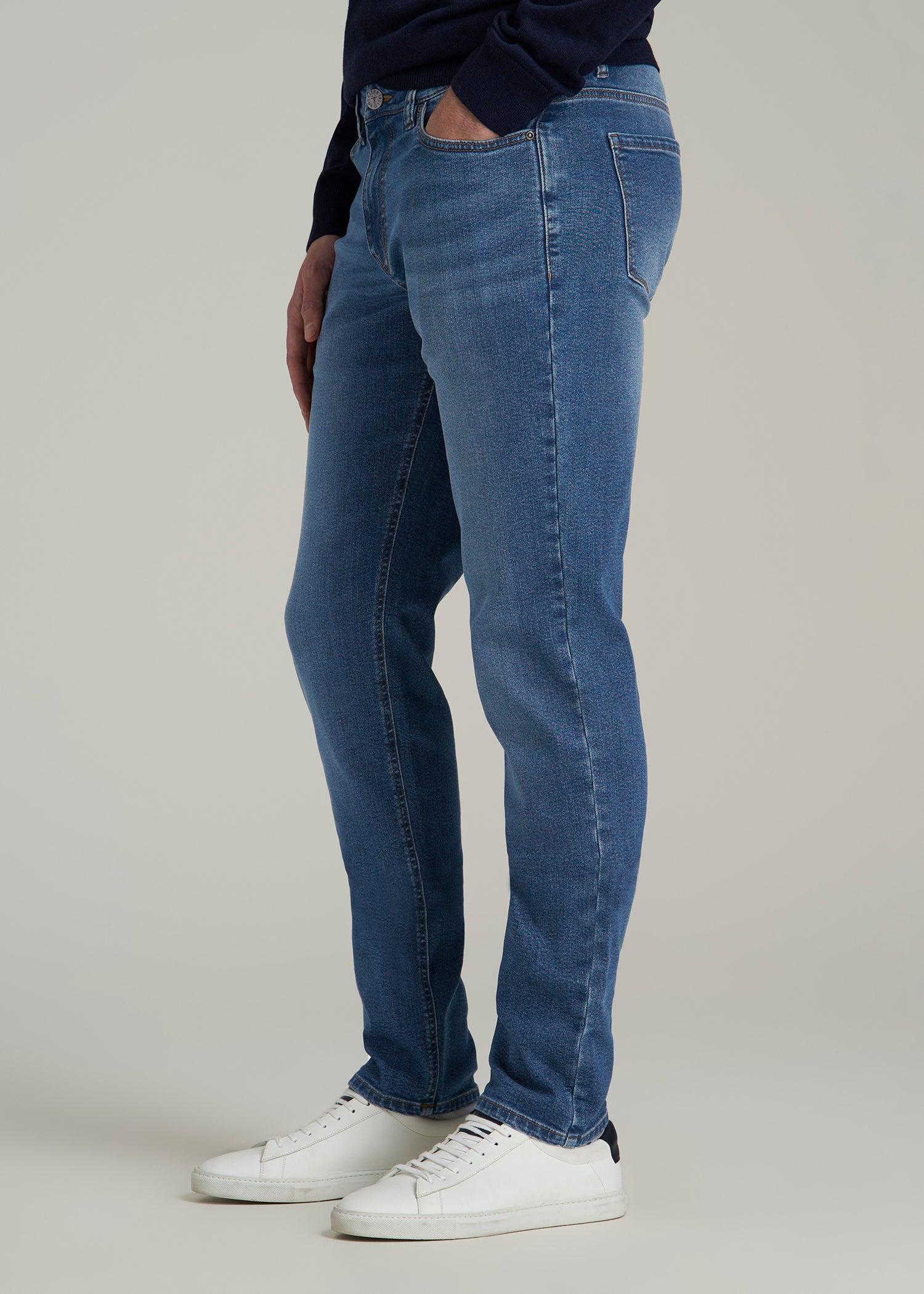 Dylan Slim Fit Jeans for Tall Men in Classic Mid Blue Male Product Image