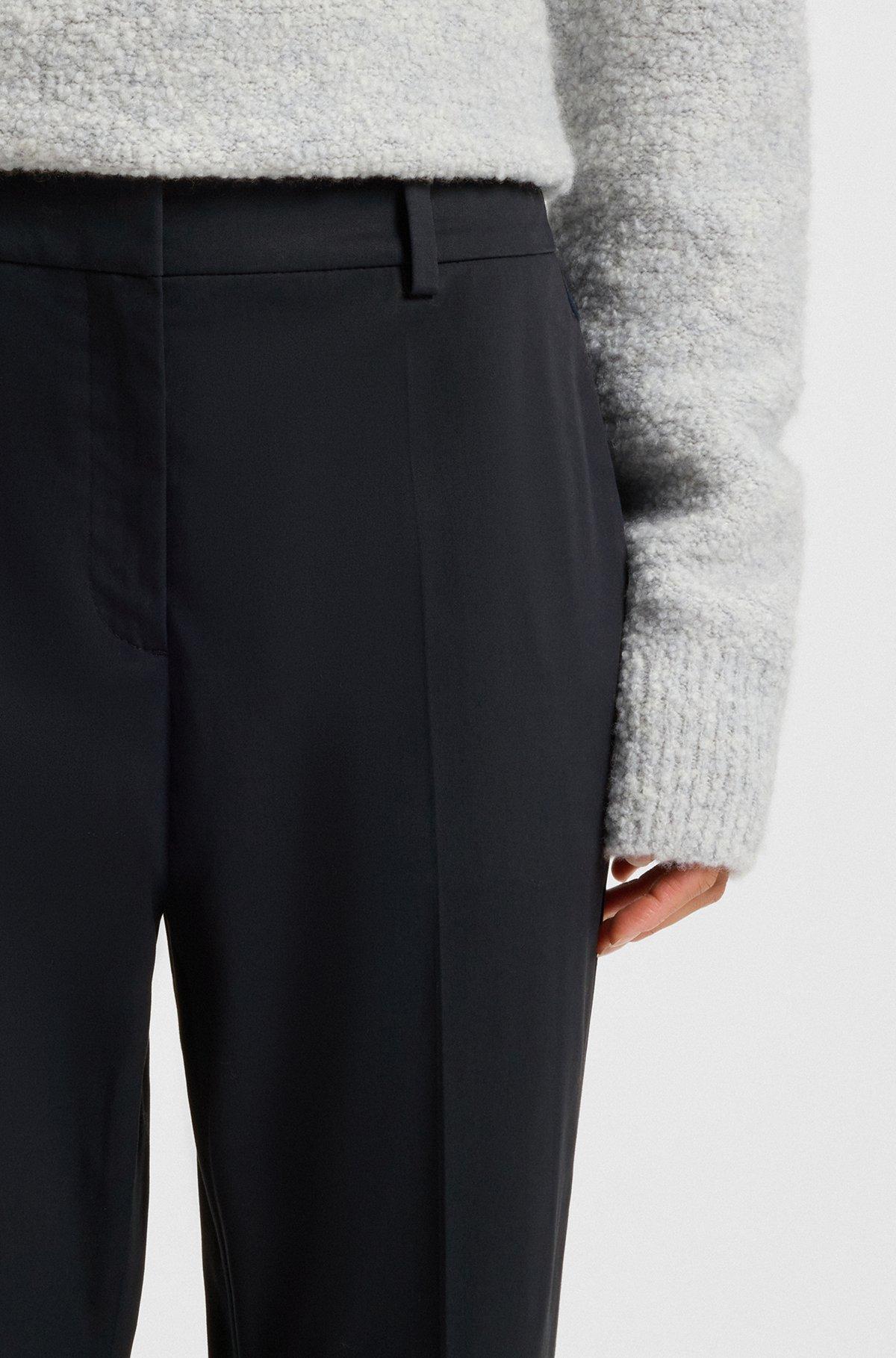 Regular-fit pants in stretch-cotton satin Product Image