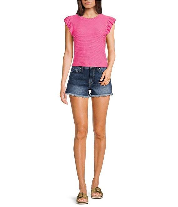 YMI Jeanswear High Rise Fray Hem Shorts Product Image