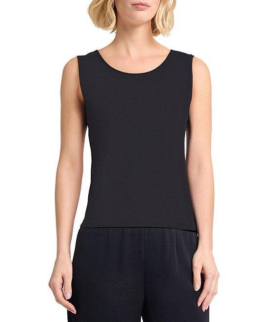 MISOOK Knit Double Scoop Neck Sleeveless Tank Product Image