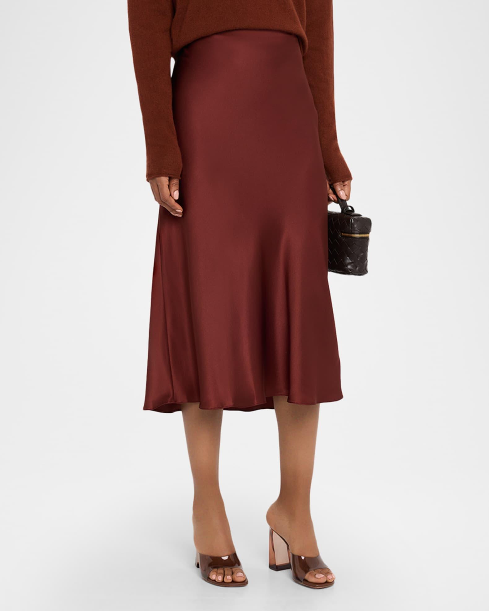 Miranda Scallop Bias-Cut Silk Skirt Product Image