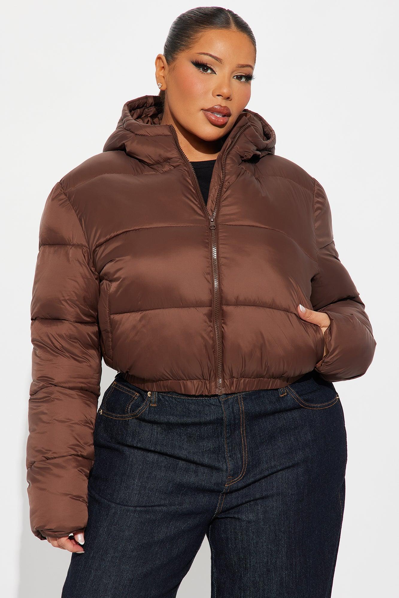 Up And About Puffer Coat - Chocolate Female Product Image