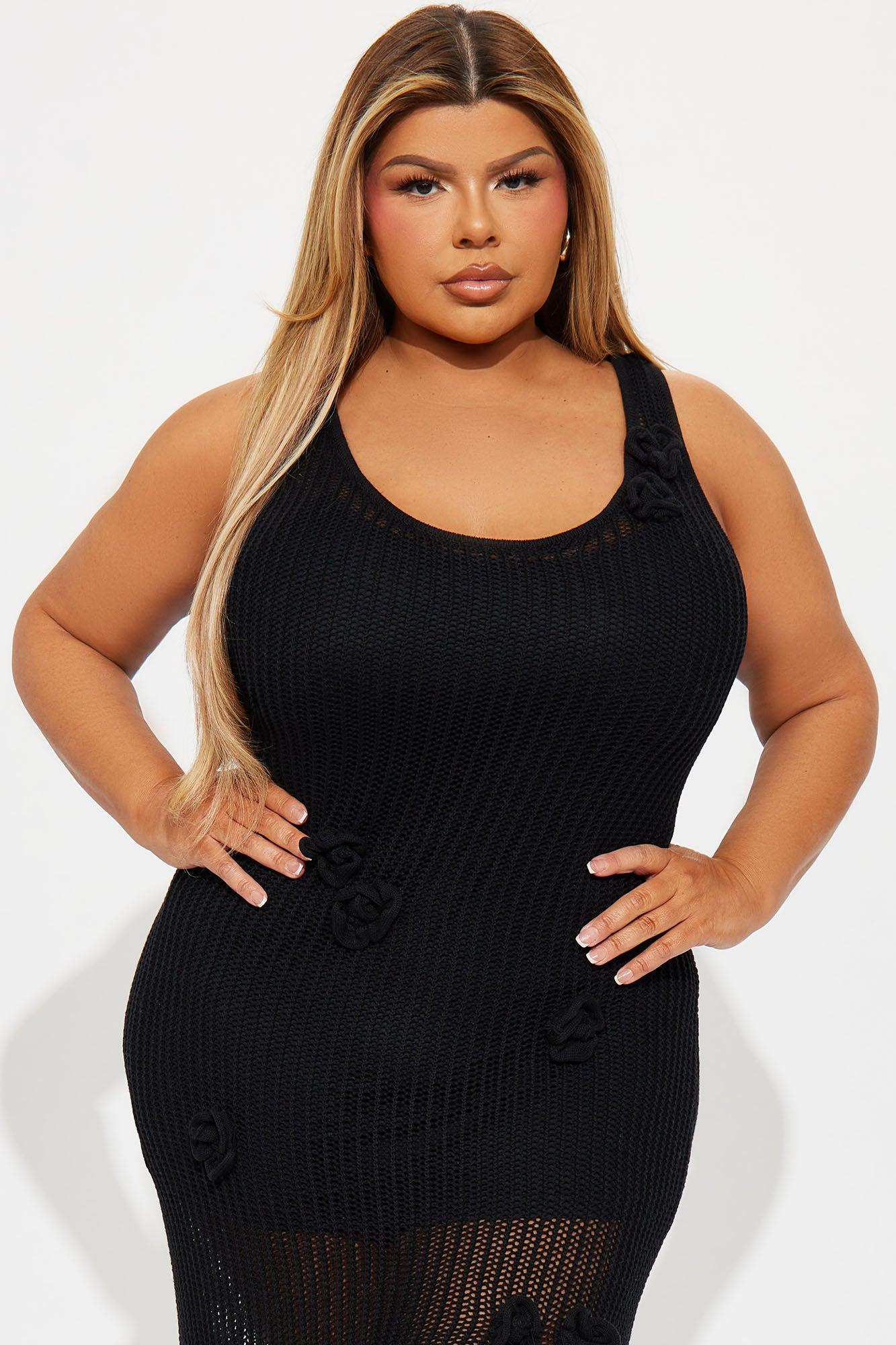 Maya Crochet Maxi Dress - Black Product Image