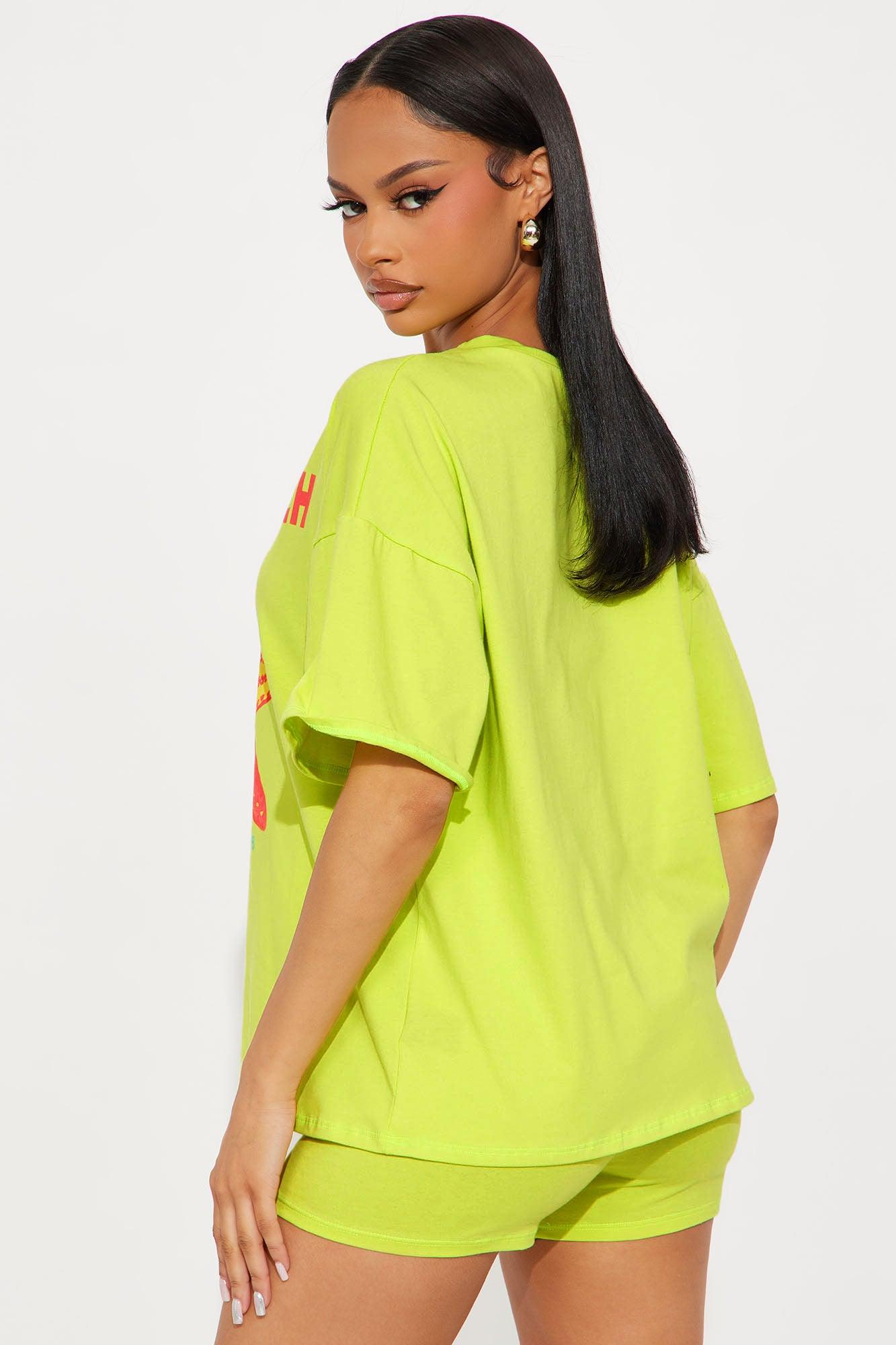 Palm Beach Waves Biker Short Set - Chartreuse Female Product Image