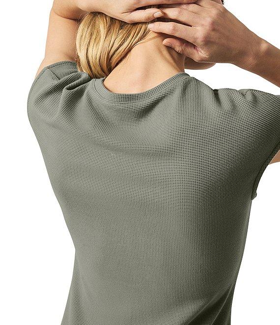 Splendid Waffle Scuba Knit Crew Neck Cap Sleeve A-Line Dress Product Image