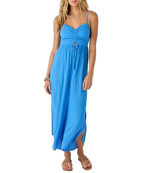 O'Neill Keiko Side Slit Wide Leg Smocked Back Jumpsuit Product Image