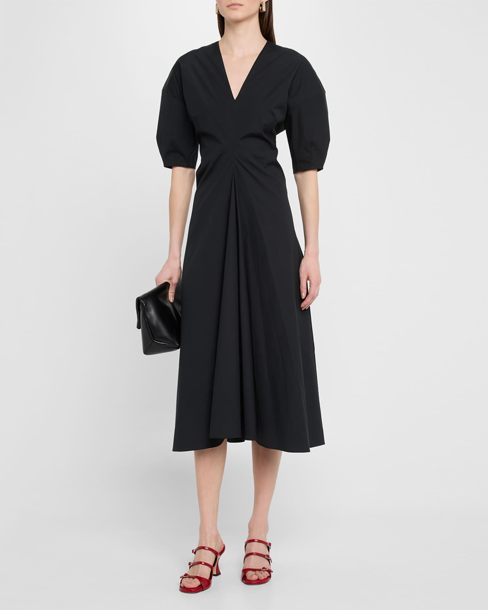 Torqued Short-Sleeve Midi Dress Product Image