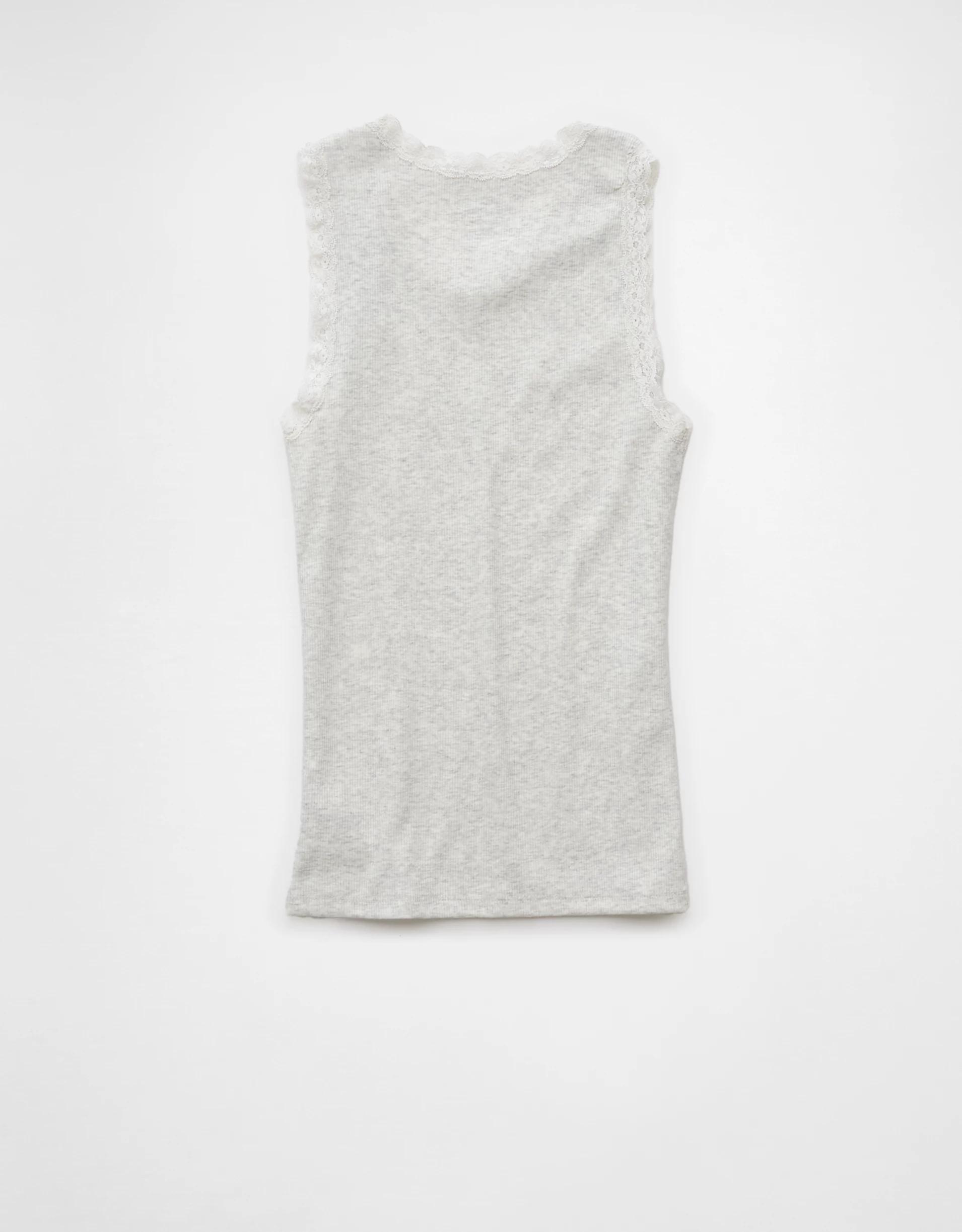 AE Graphic Lace Trim Tank Top Product Image