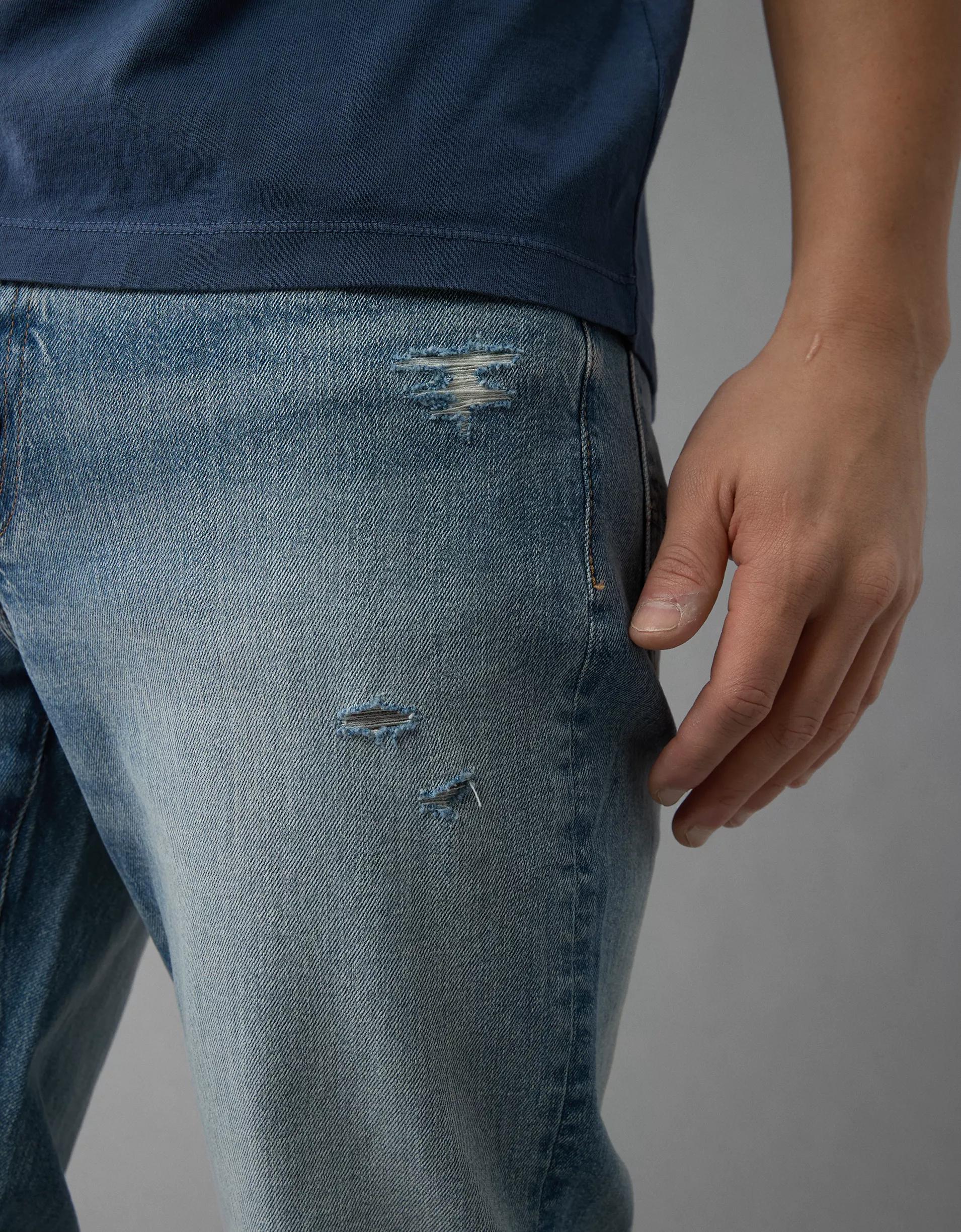 AE EasyFlex +TENCEL™ Fibers Ripped Slim Straight Jean Product Image