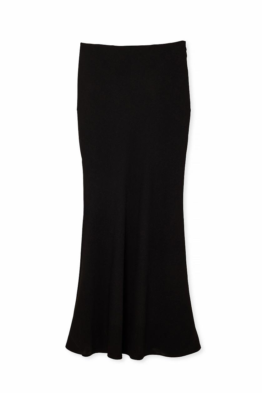 Fitted Slit Maxi Skirt Product Image