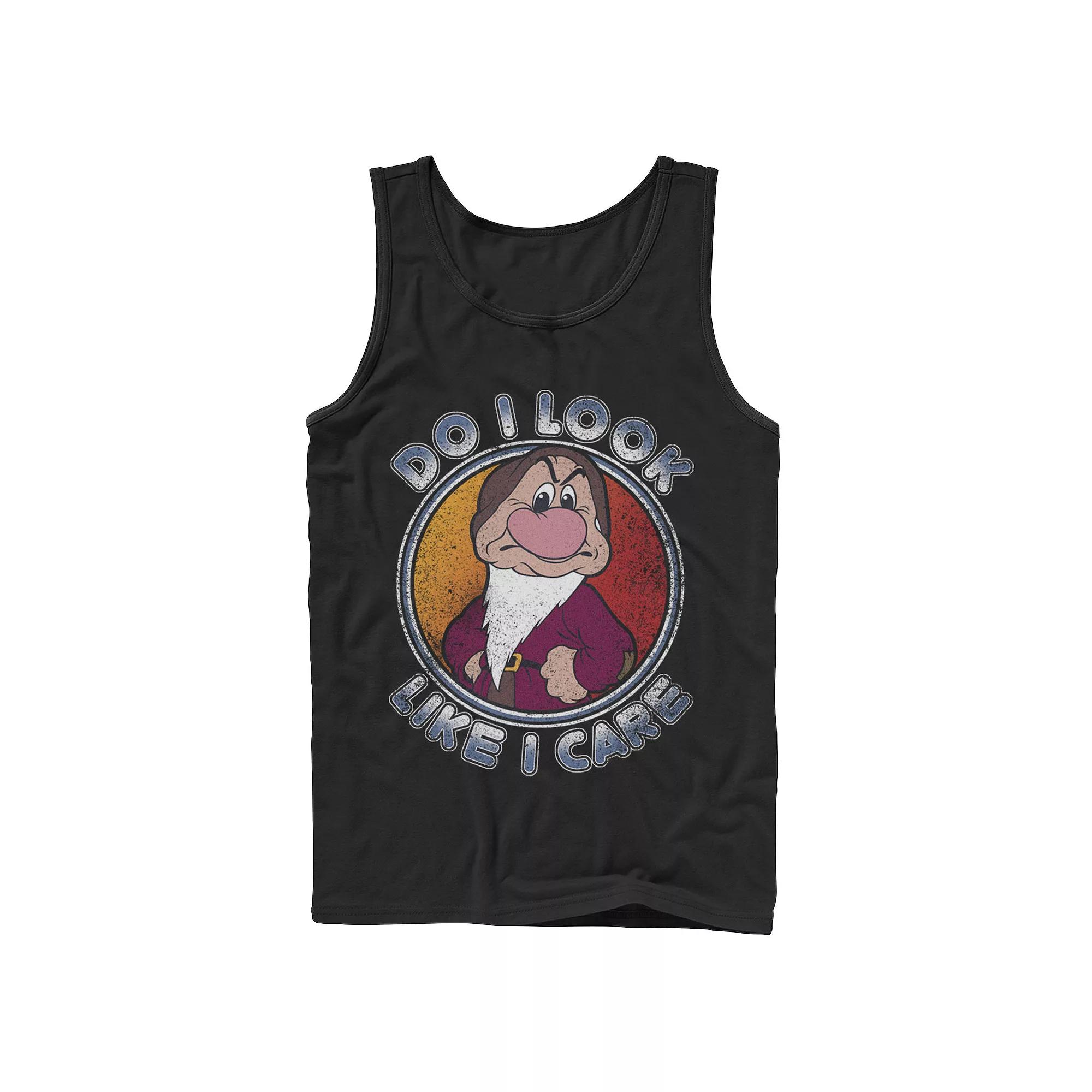 Disney's Snow White Dwarf Grumpy Do I Look Like I Care Men's Tank Top,  Product Image