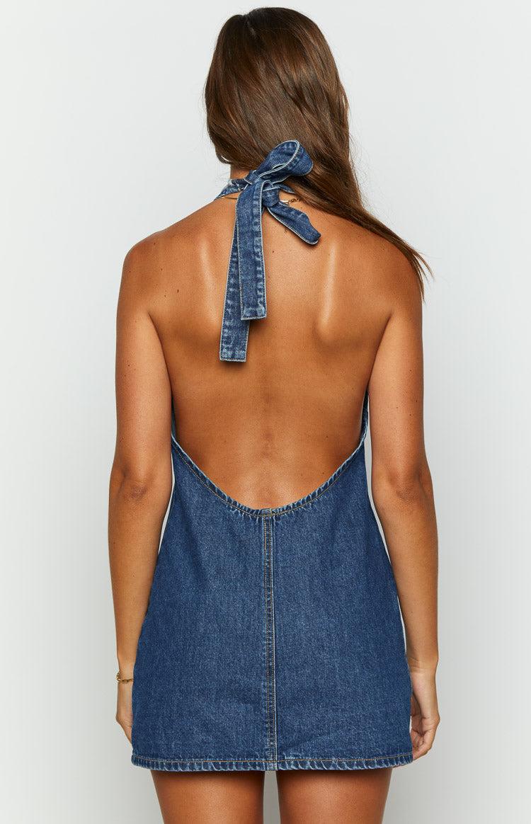 Corbin Denim Halter Neck Mini Dress Baby Product Image