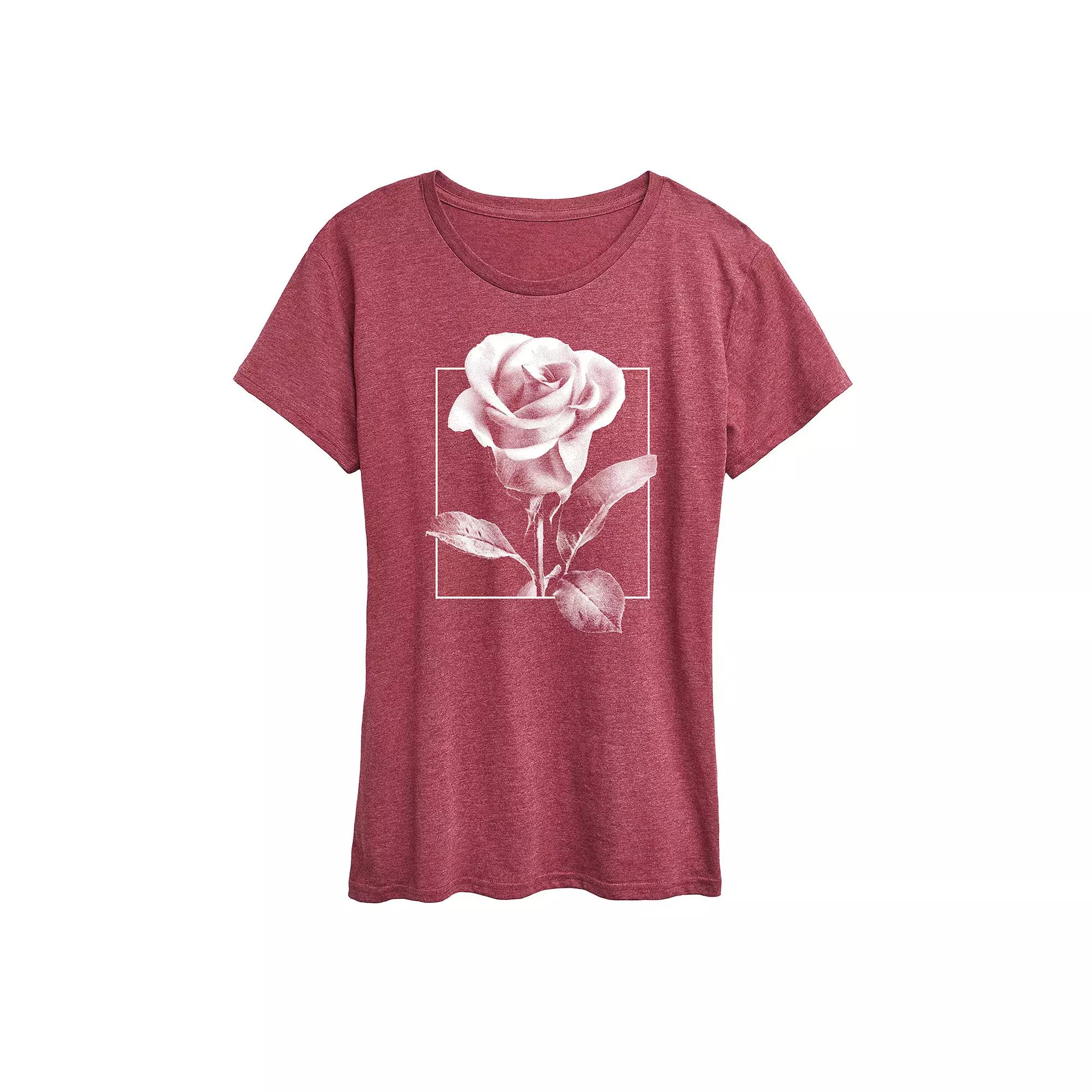 Women's White Rose Graphic Tee,  Product Image
