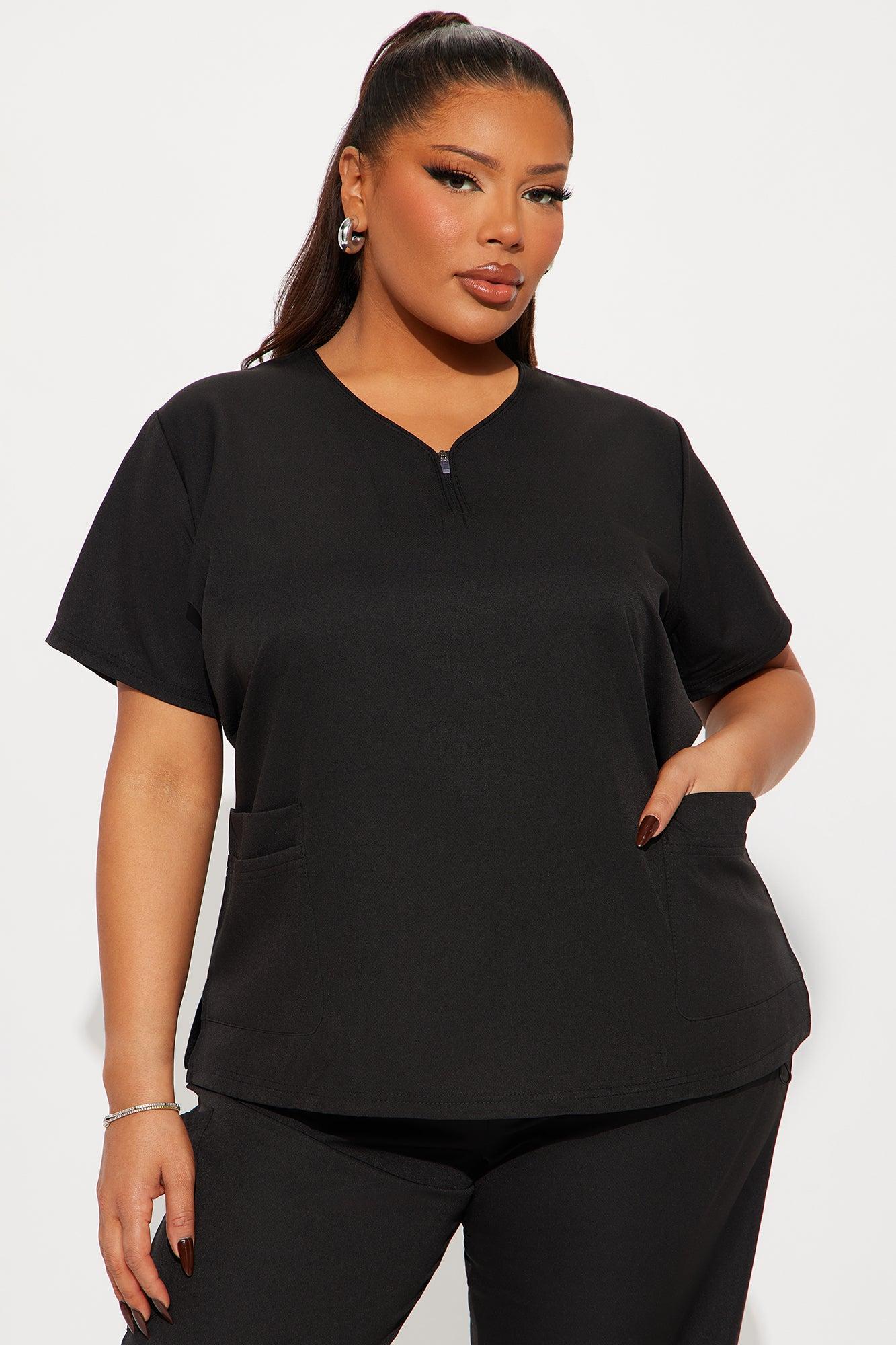 On The Daily 4 Way Stretch Scrub Uniform Jogger Set - Black Product Image