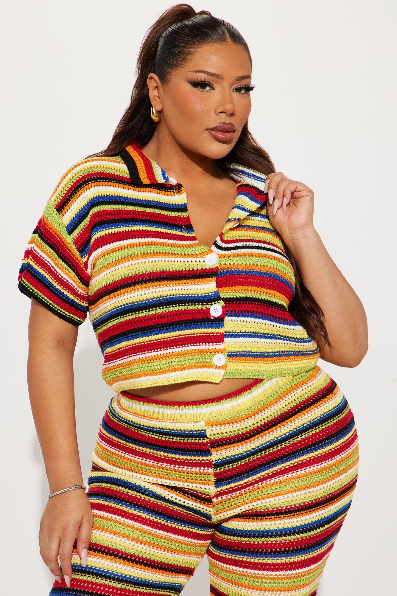 Colorful World Crochet Pant Set - Multi Color Product Image