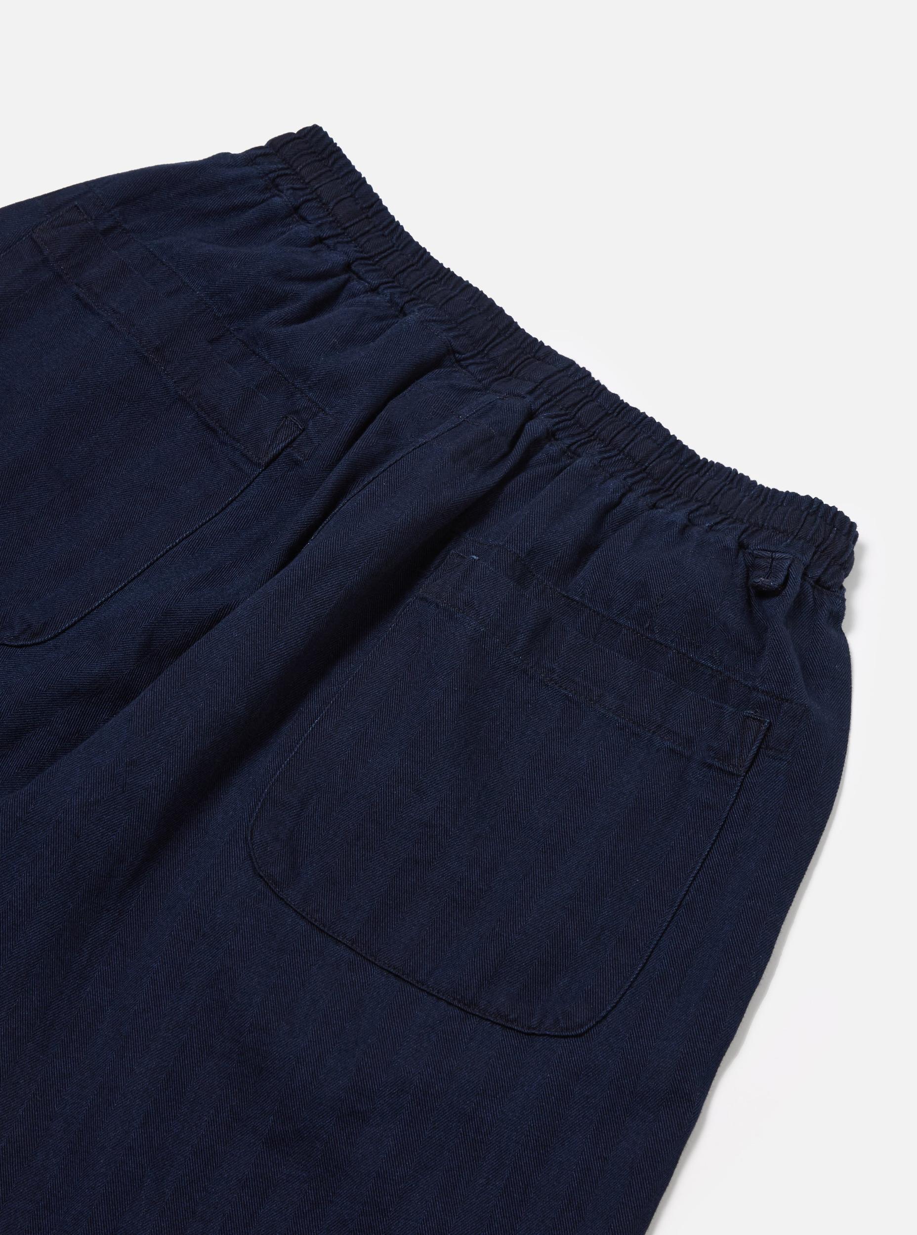 Indigo Herringbone Denim Simple Short Product Image