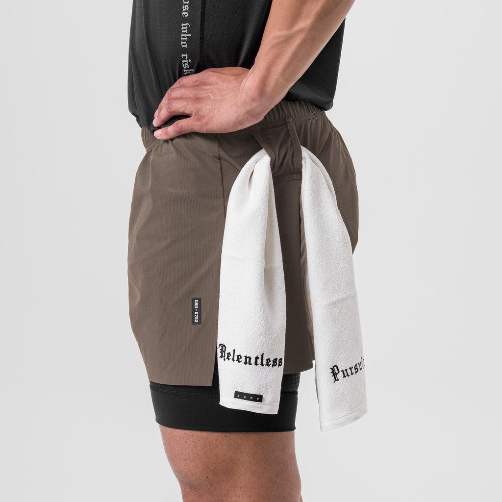 0752. Ripstop 3" High Split Liner Short - Deep Taupe/Black Product Image