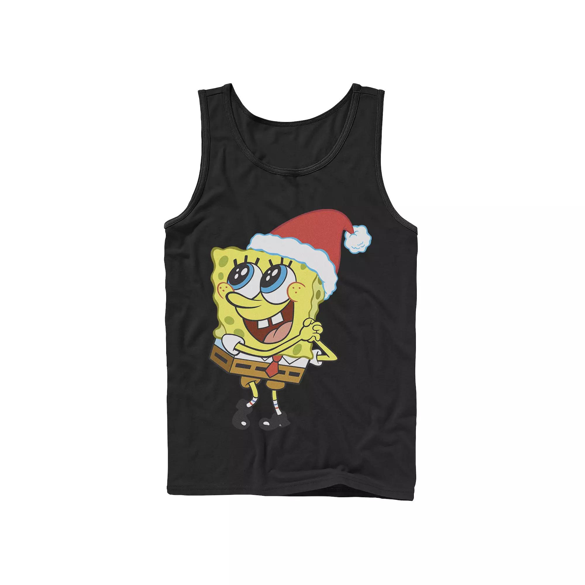 Men's Nickelodeon SpongeBob SquarePants Santa Hat Dreaming Of Christmas Tank Top,  Product Image