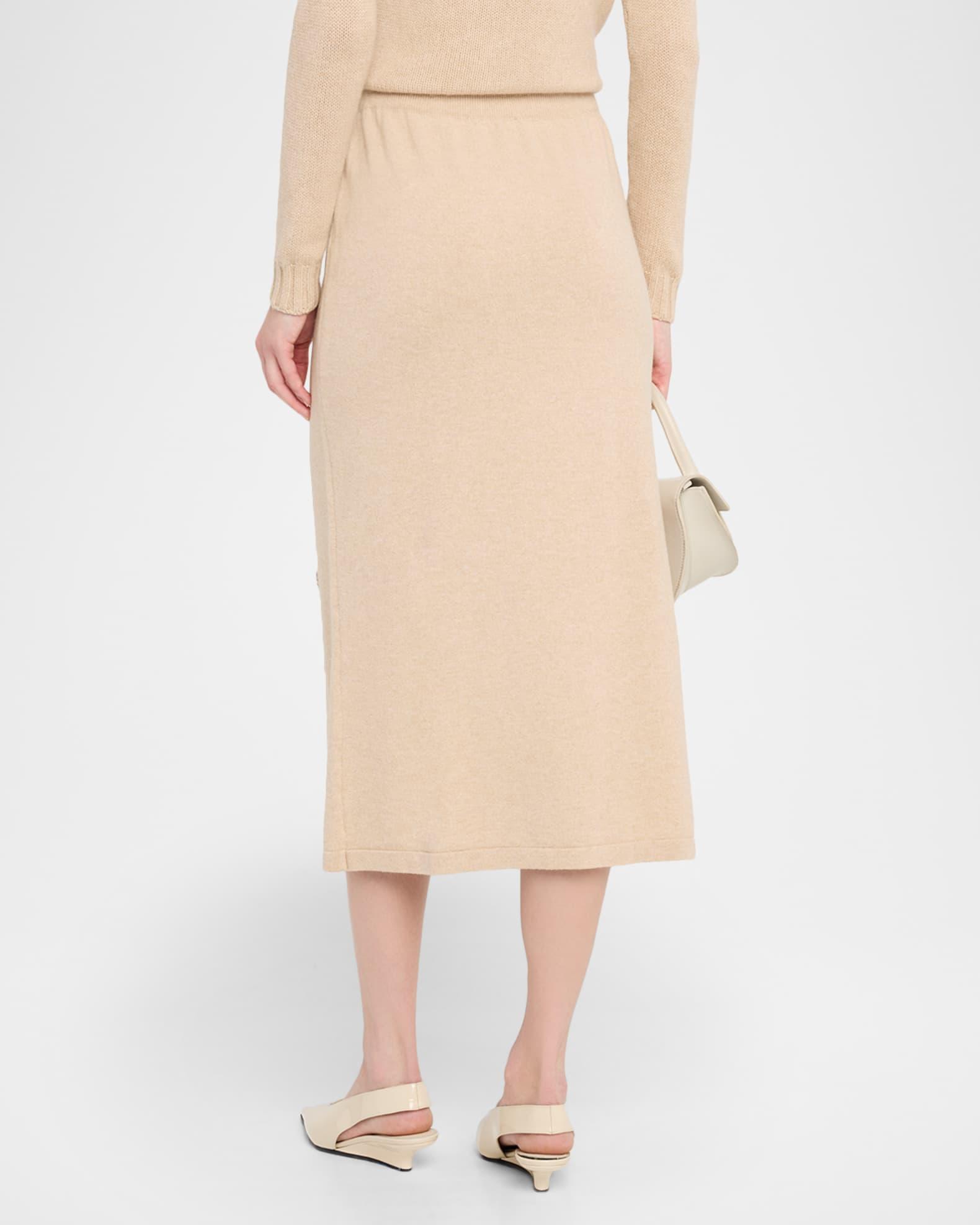 Crystal-Embellished Knit Midi Skirt Product Image