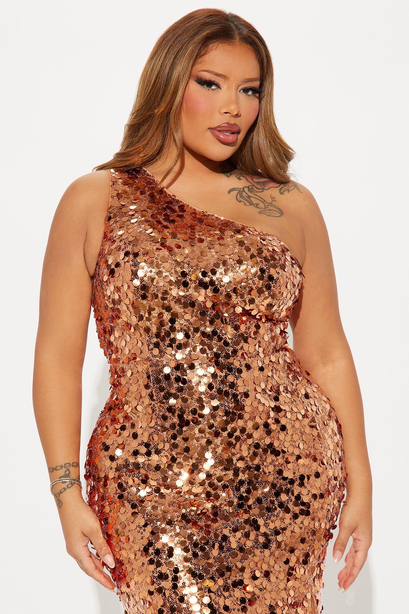 Georgia Sequin Maxi Dress - Copper Product Image