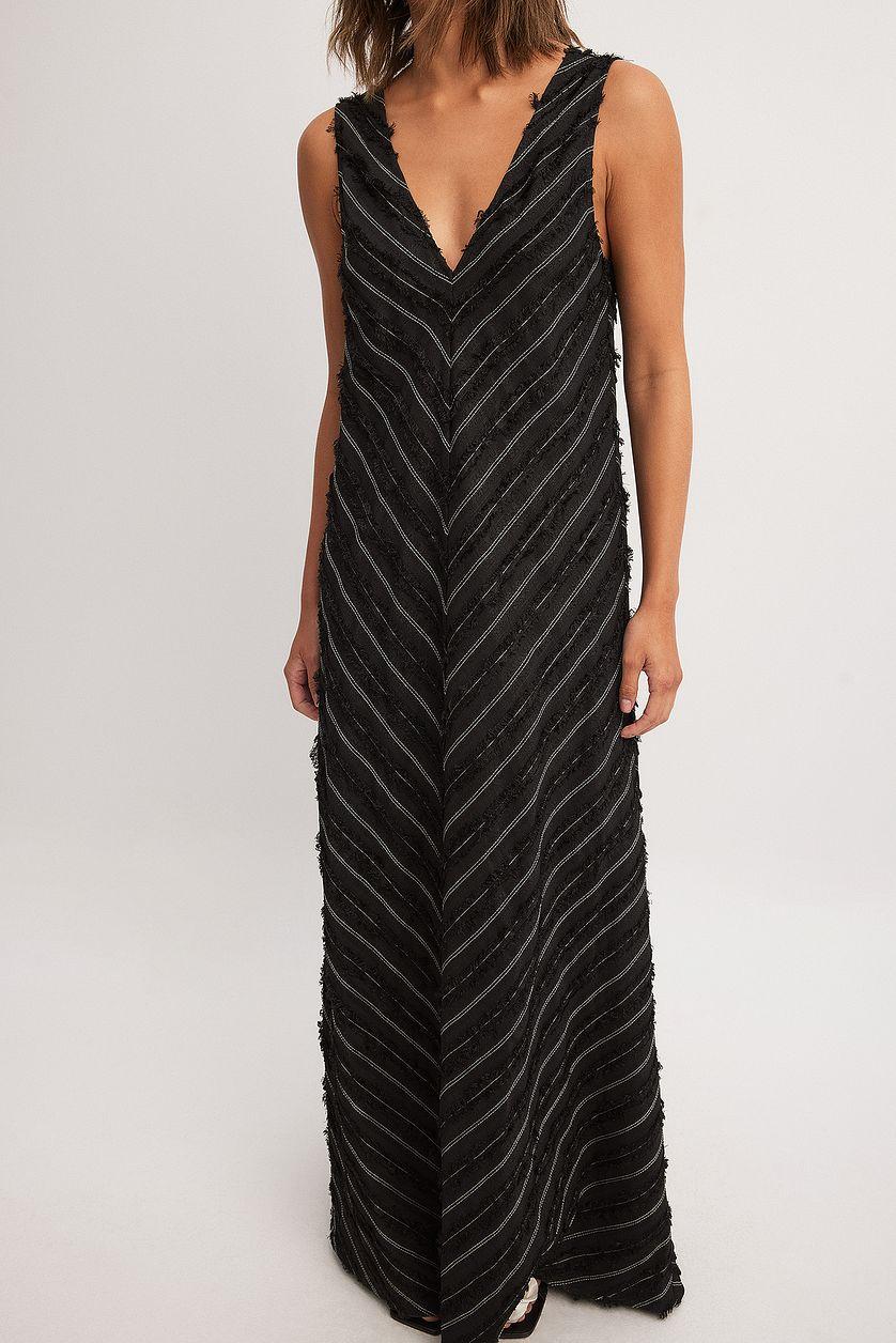 Fringed Sleeveless Maxi Dress Product Image