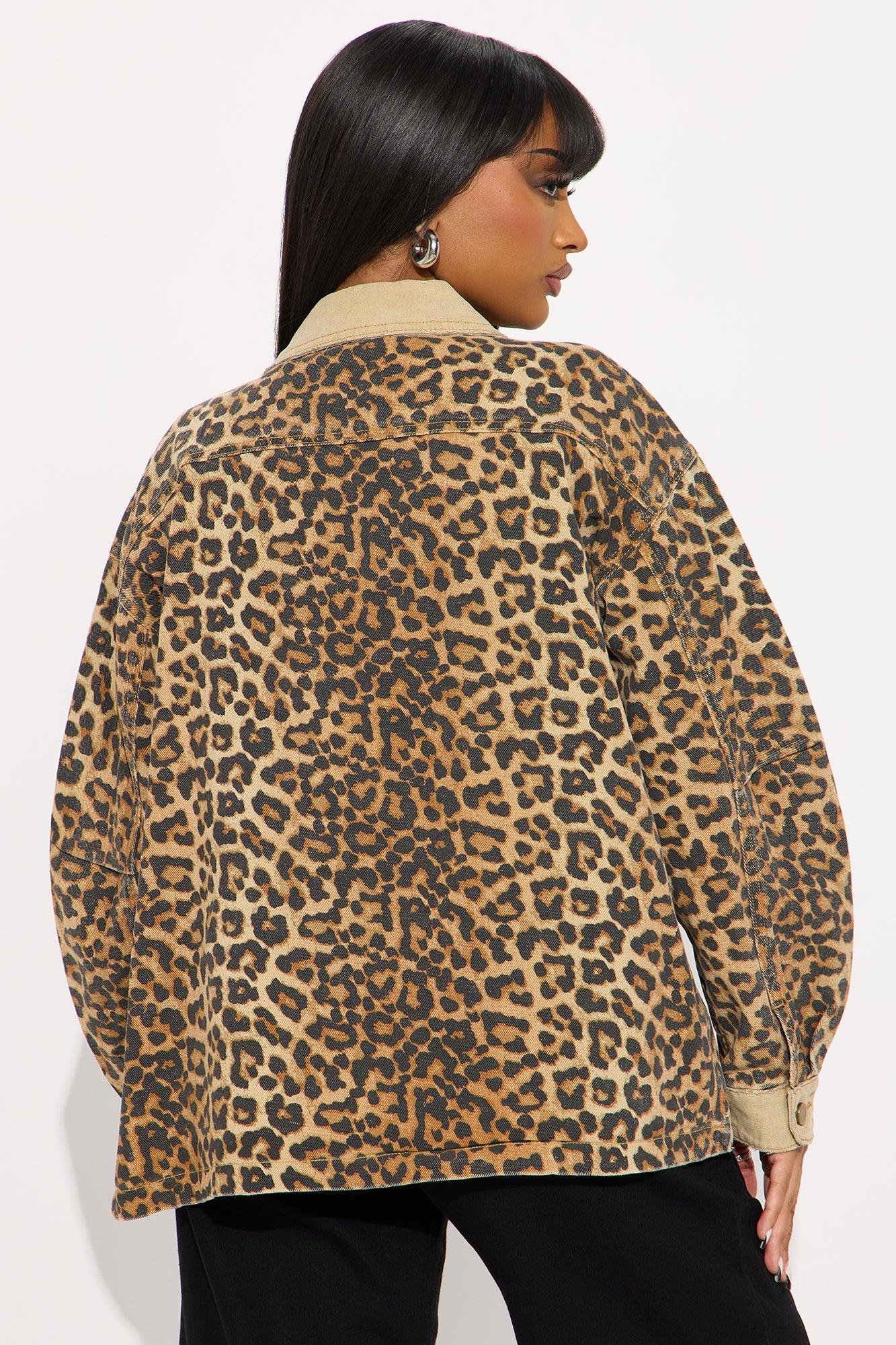 Denise Oversized Leopard Barn Jacket - Brown/combo Female Product Image