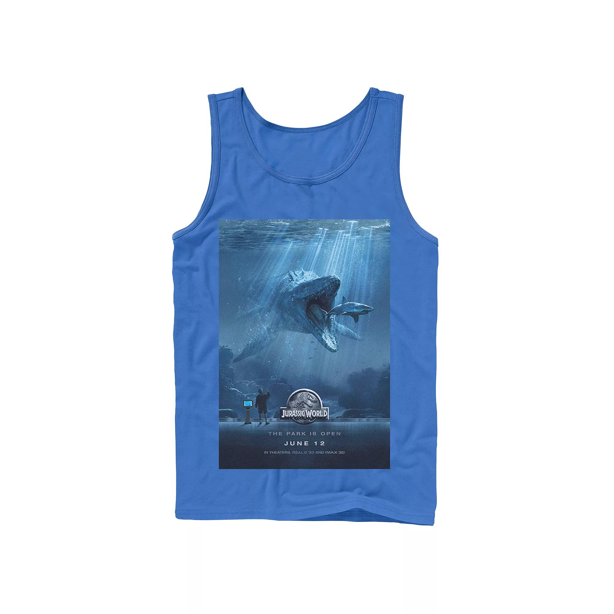 Men's Jurassic World Mosasaurus Movie Poster Tank Top,  Product Image