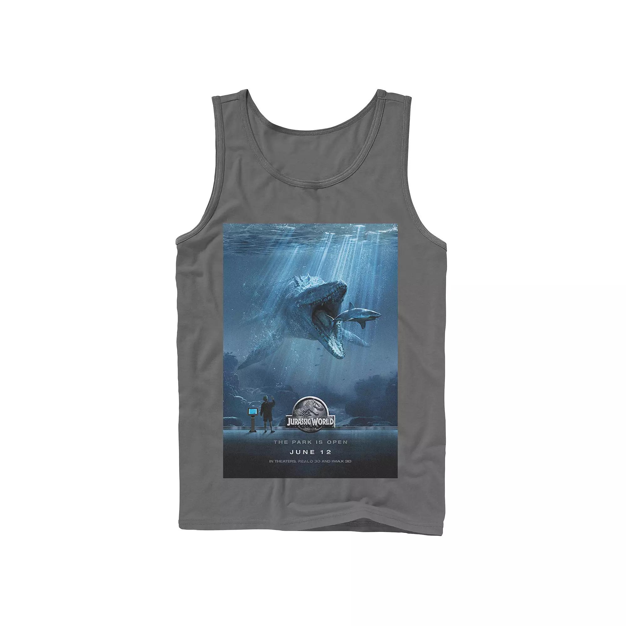 Men's Jurassic World Mosasaurus Movie Poster Tank Top,  Product Image