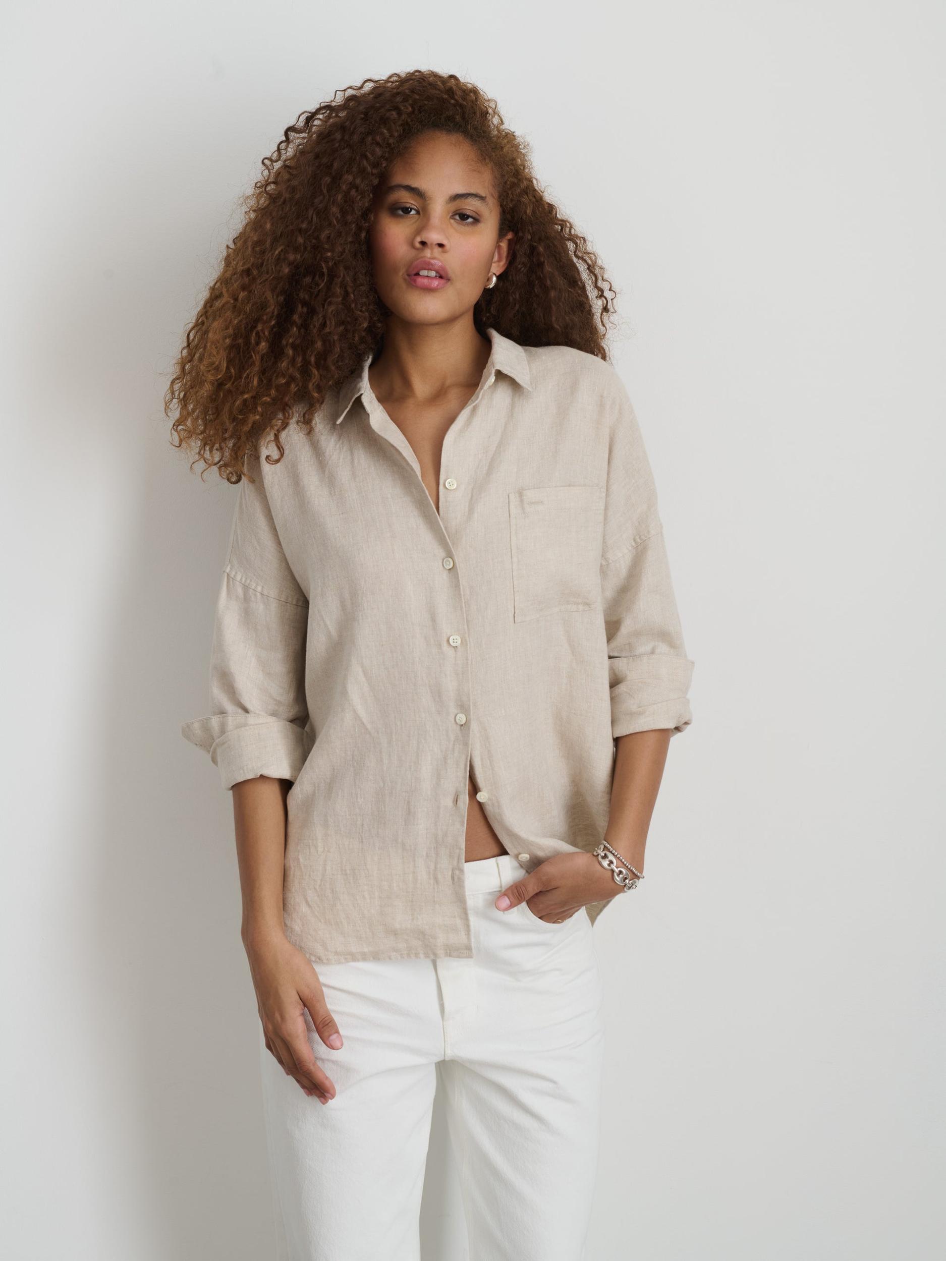 Jo Shirt In Flax Linen Product Image