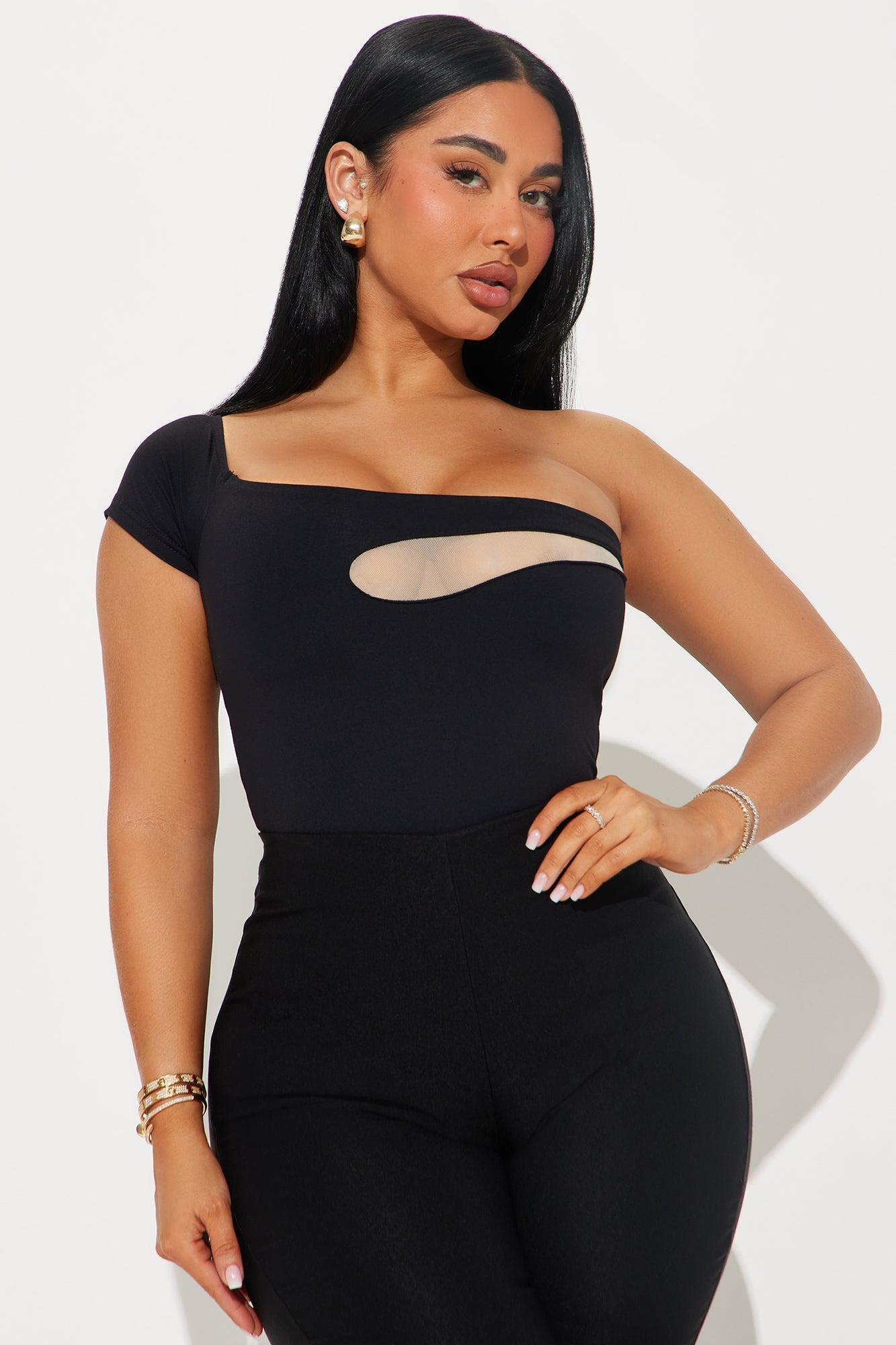 Eliana One Shoulder Bodysuit - Black Product Image