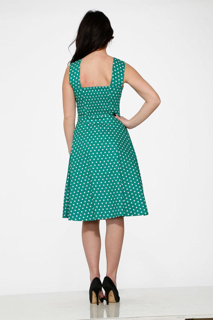 Green & White Polka Dot Dress Product Image