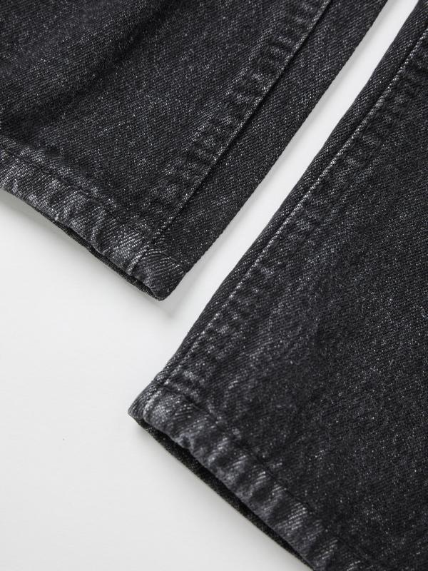 Distressed Design With High Waist And Slimming Effect Ripped Jeans Product Image