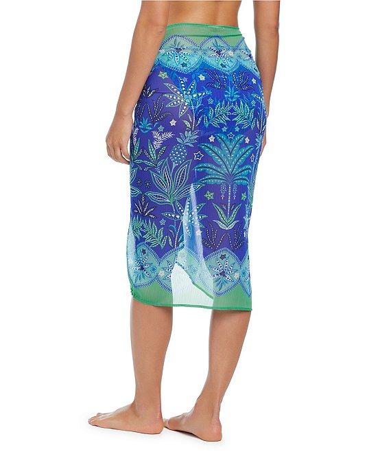 Bleu Rod Beattie Dessert Bloom Floral Chiffon Tie Side Pareo Swim Cover-Up Product Image