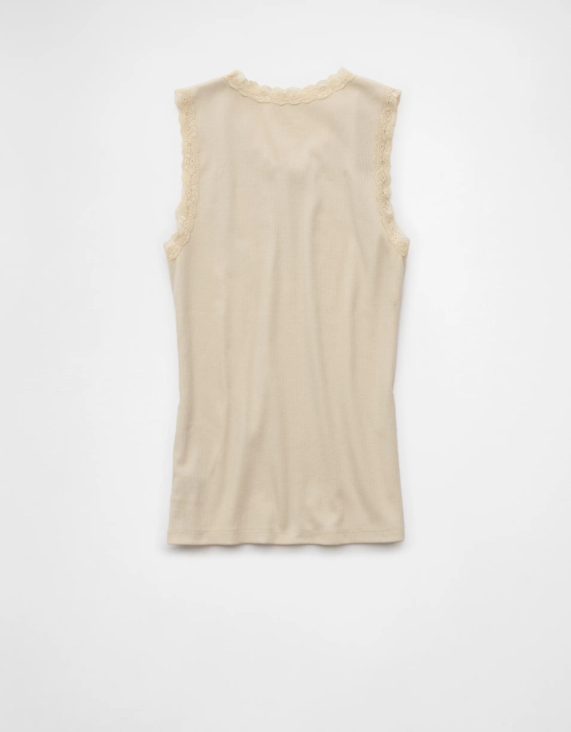 AE Graphic Lace Trim Tank Top Product Image