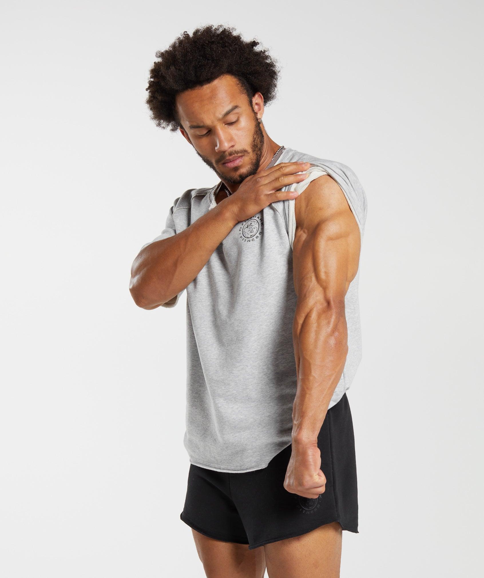 Gymshark Legacy Rag Top - Light Grey Marl Male Product Image