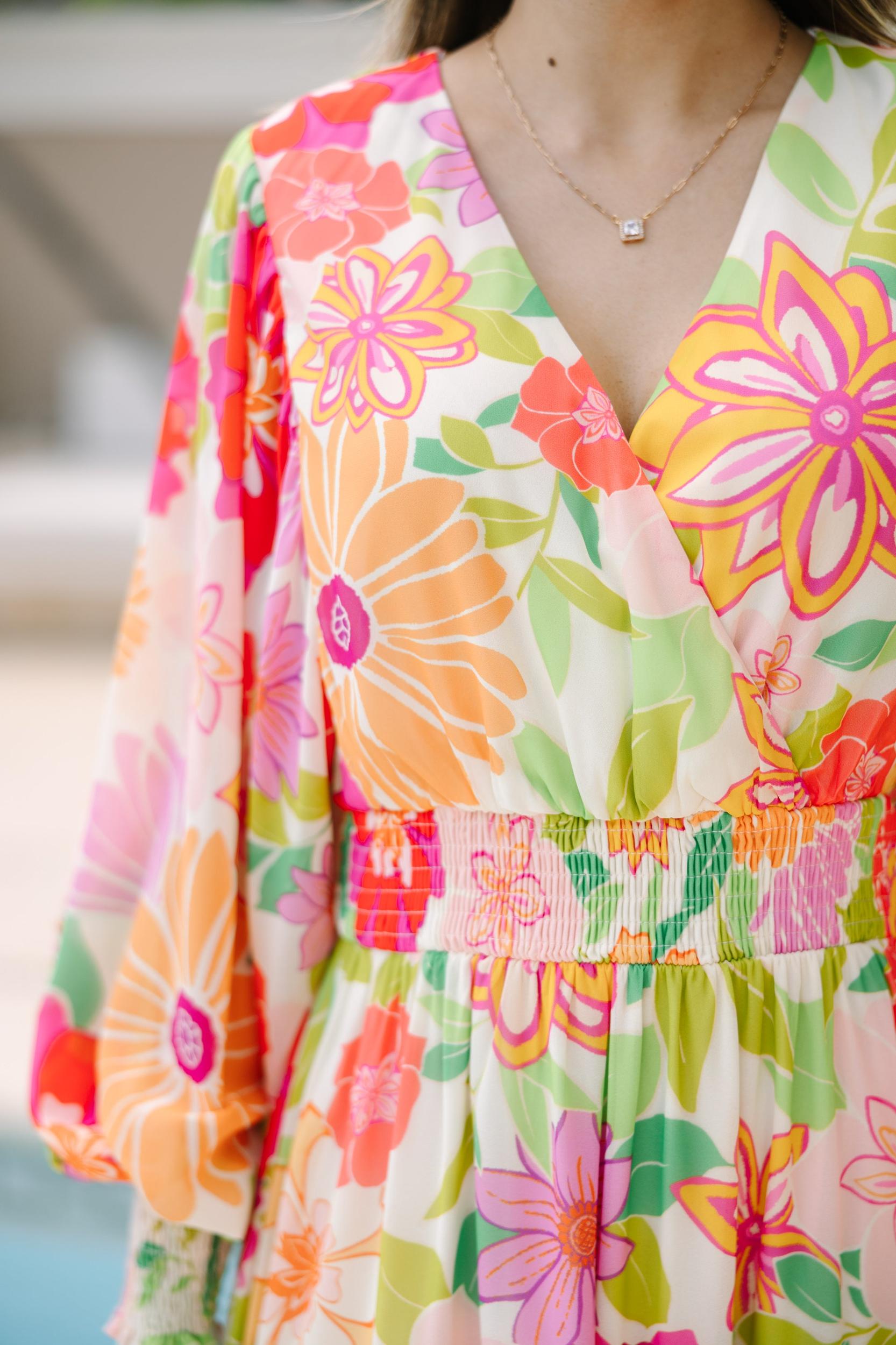 Say It Loud Fuchsia Pink Floral Maxi Dress Female Product Image