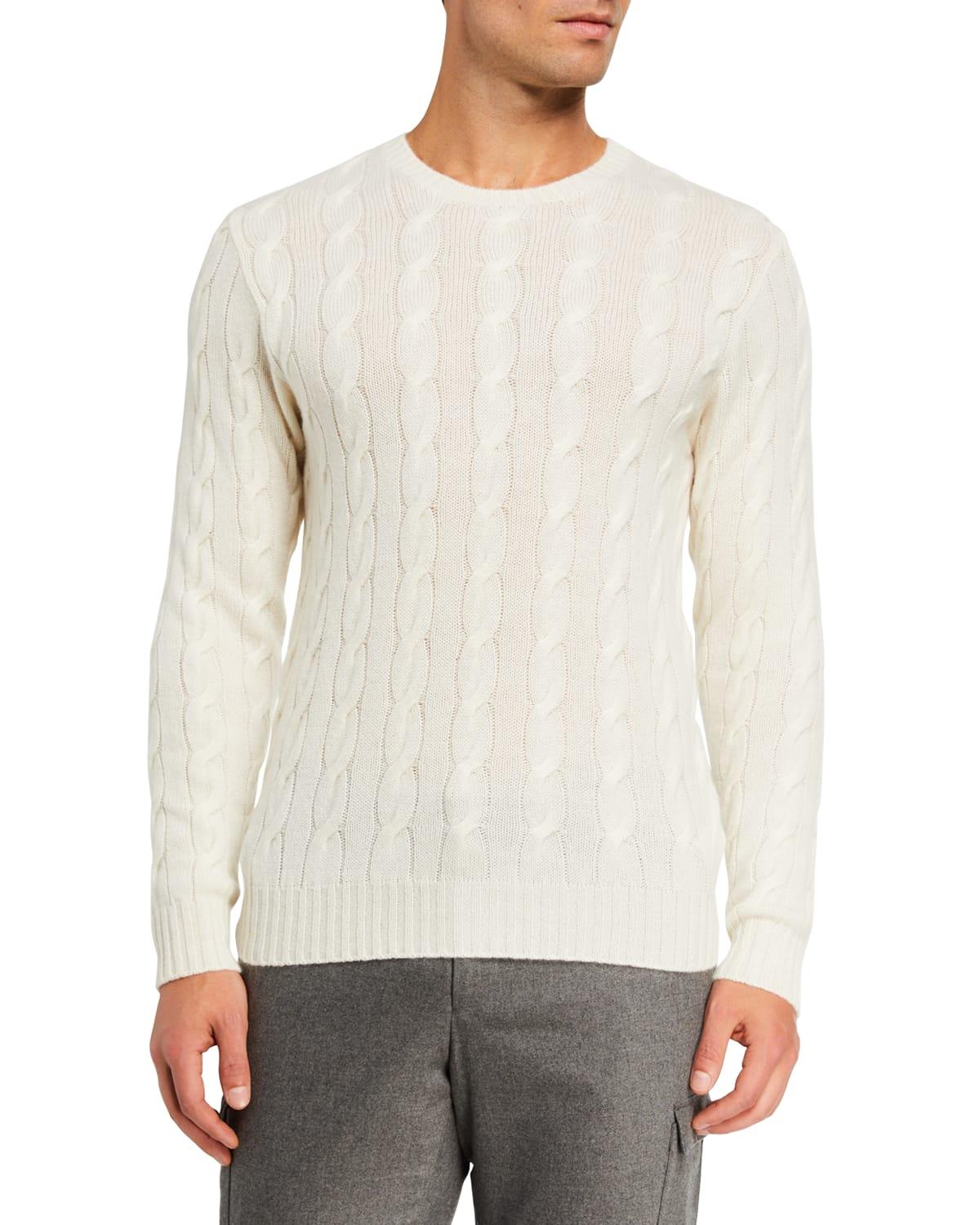 Mens Cableknit Cashmere Sweater Product Image