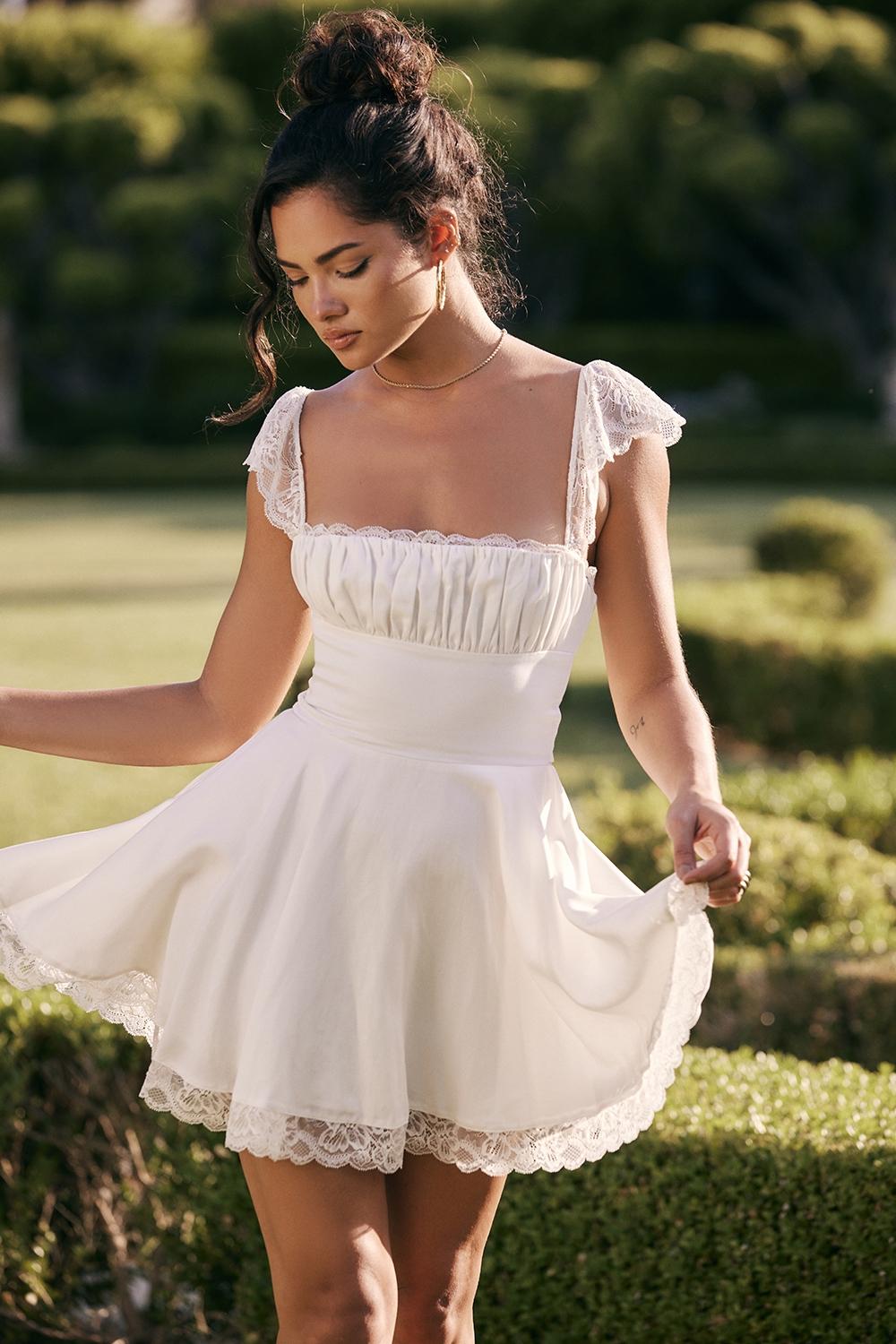 Kaia  ivory a-line mini dress Product Image