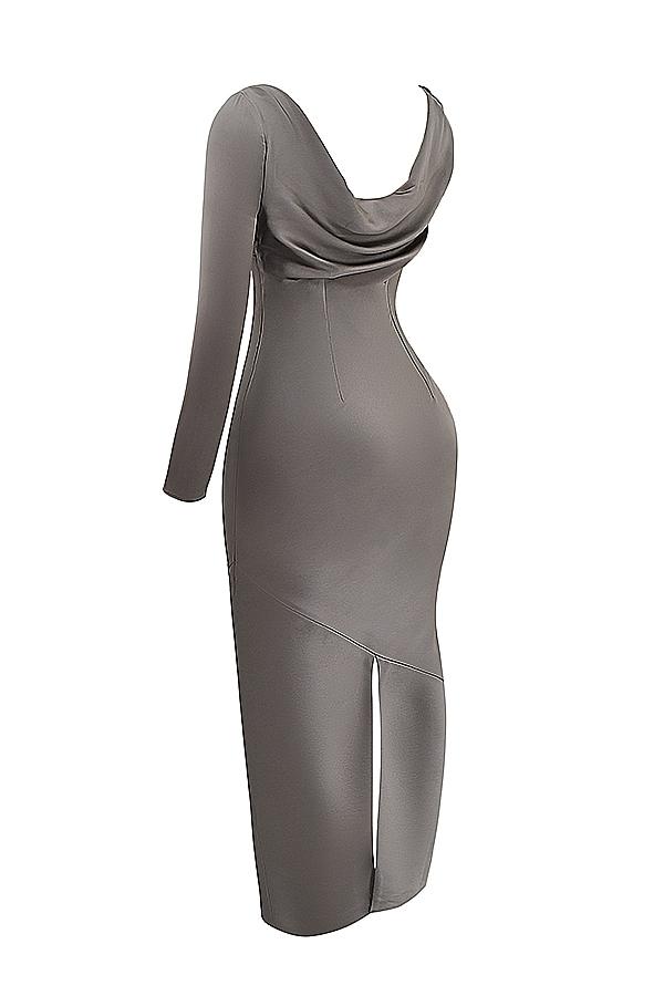 Catiana  smoke one sleeve maxi dress Product Image