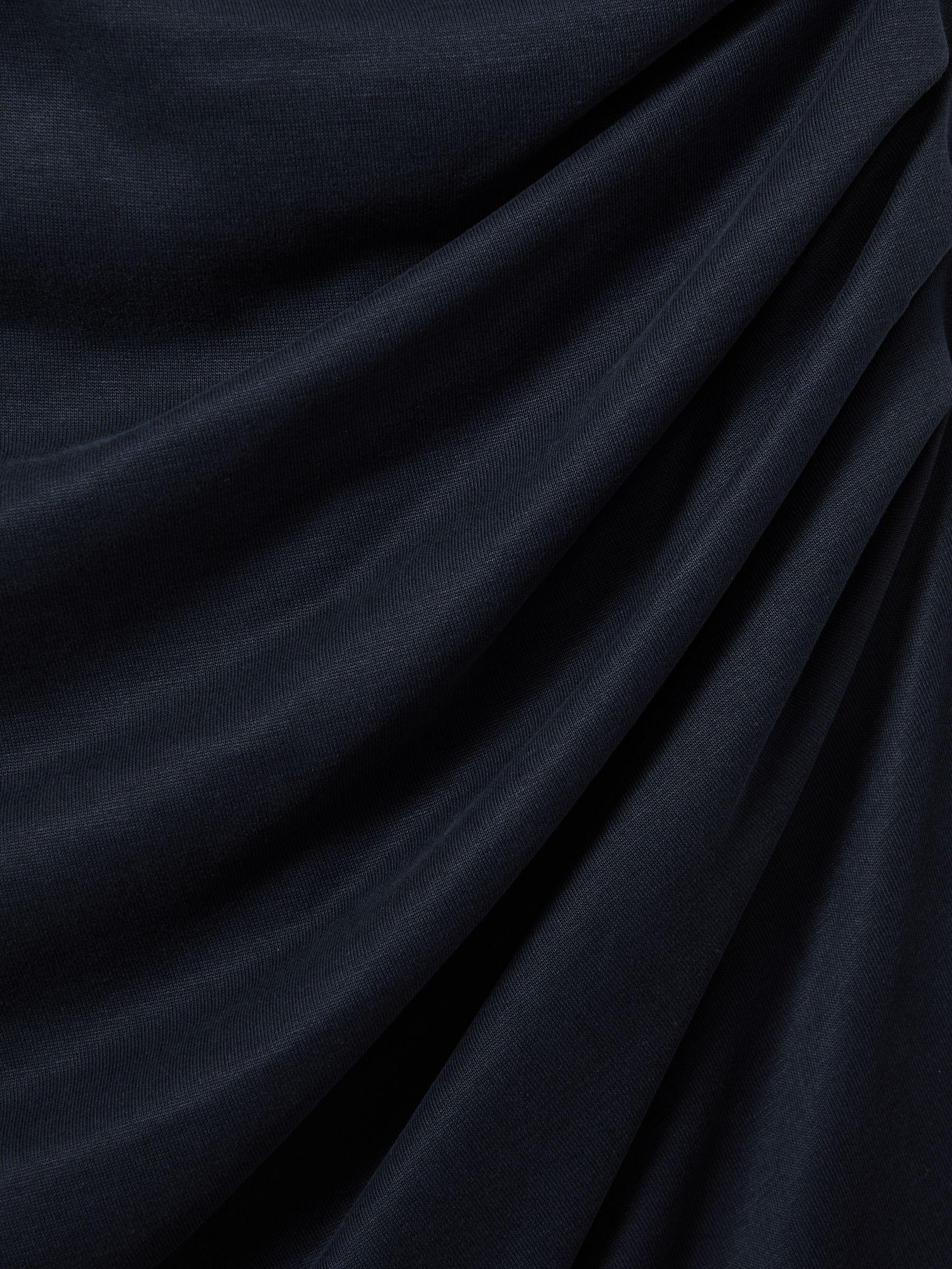 Modal Blend Ruched Midi Dress in Navy Product Image