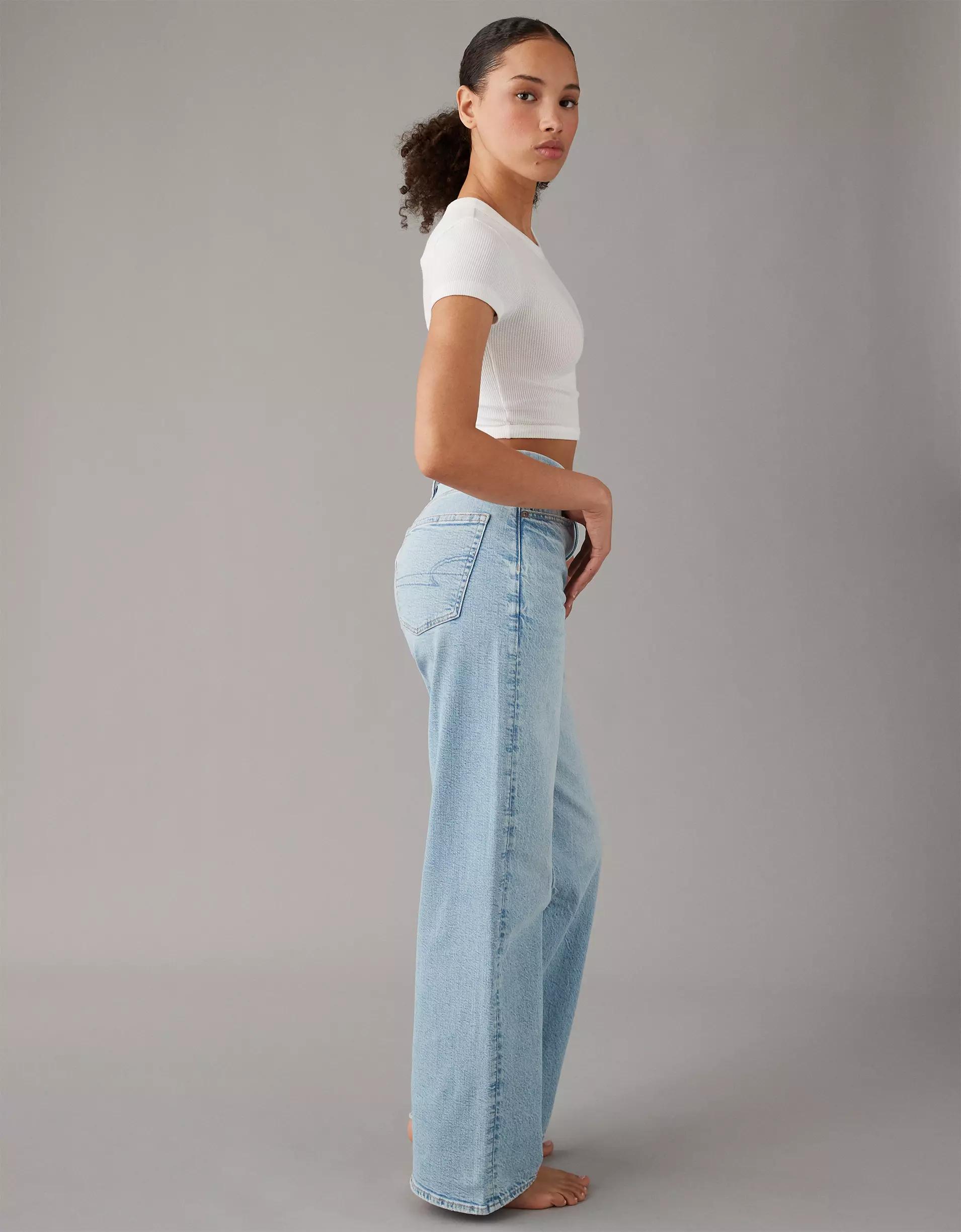 AE Strigid Curvy Super High-Waisted Baggy Straight Jean Product Image