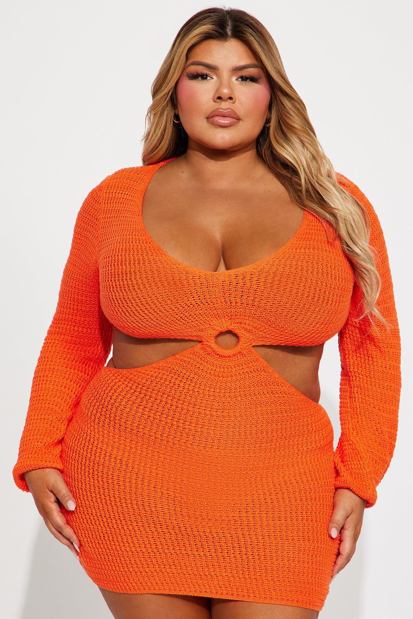 Sara Crochet Mini Dress - Orange Product Image