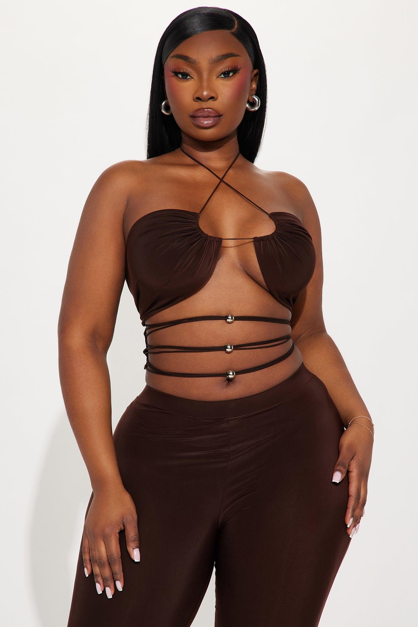 Sassy Mood Pant Set - Brown Product Image