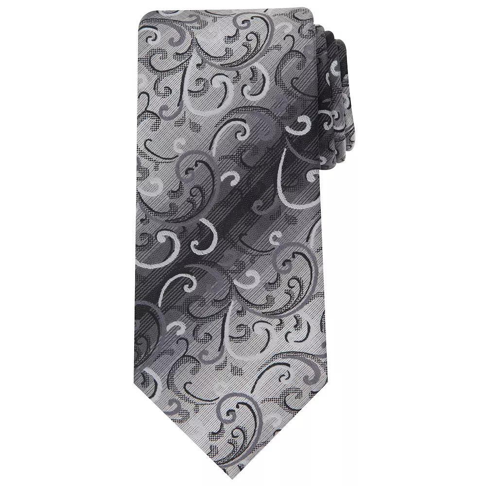 Men's Bespoke Floral Patterned Tie, Black Limata Product Image