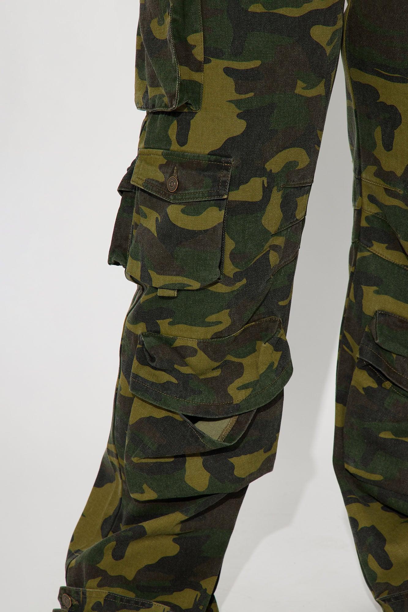No Regrets Camo Cargo Pant - Olive/combo Product Image