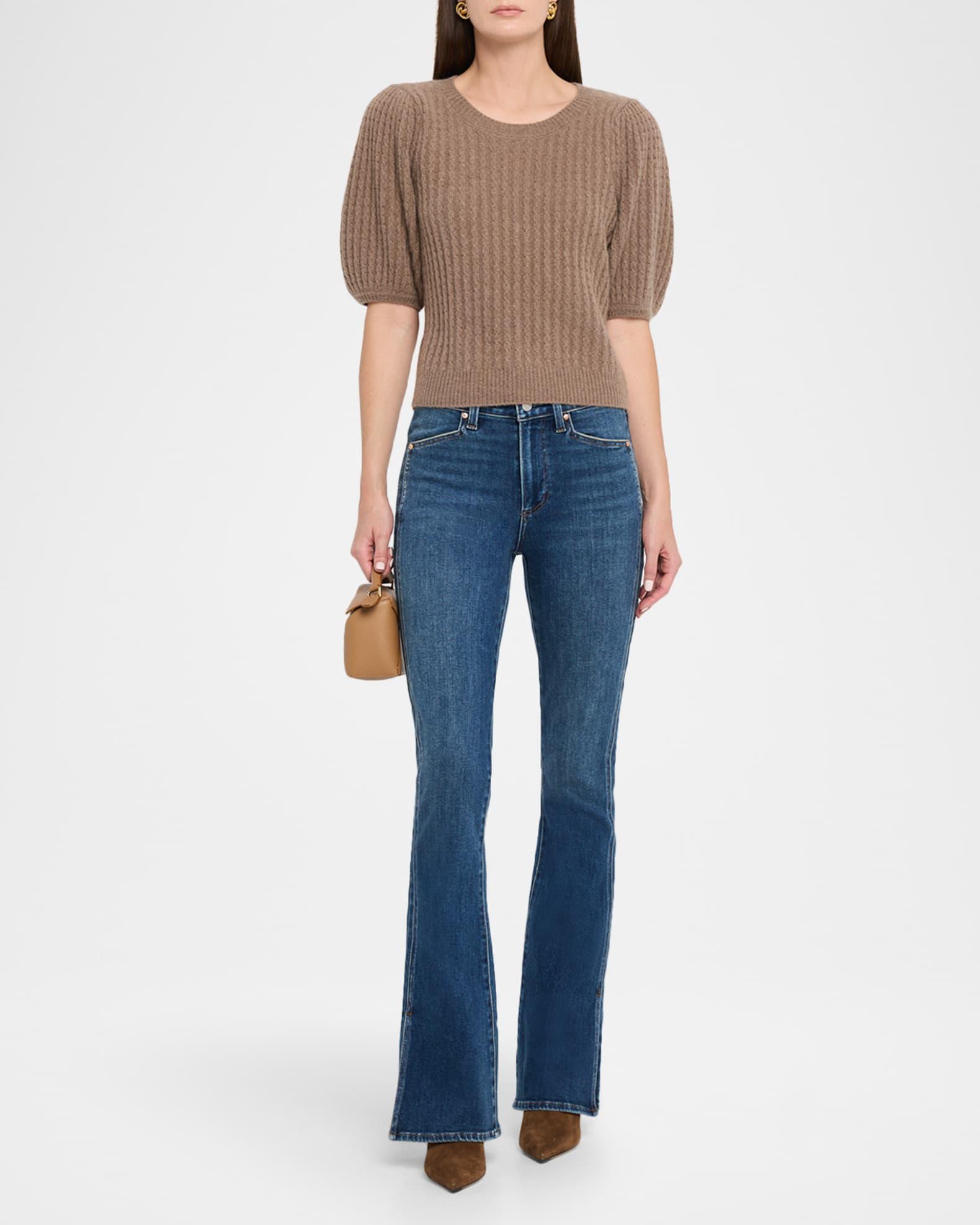 Lucerne Short-Sleeve Cable-Knit Cashmere Sweater Product Image