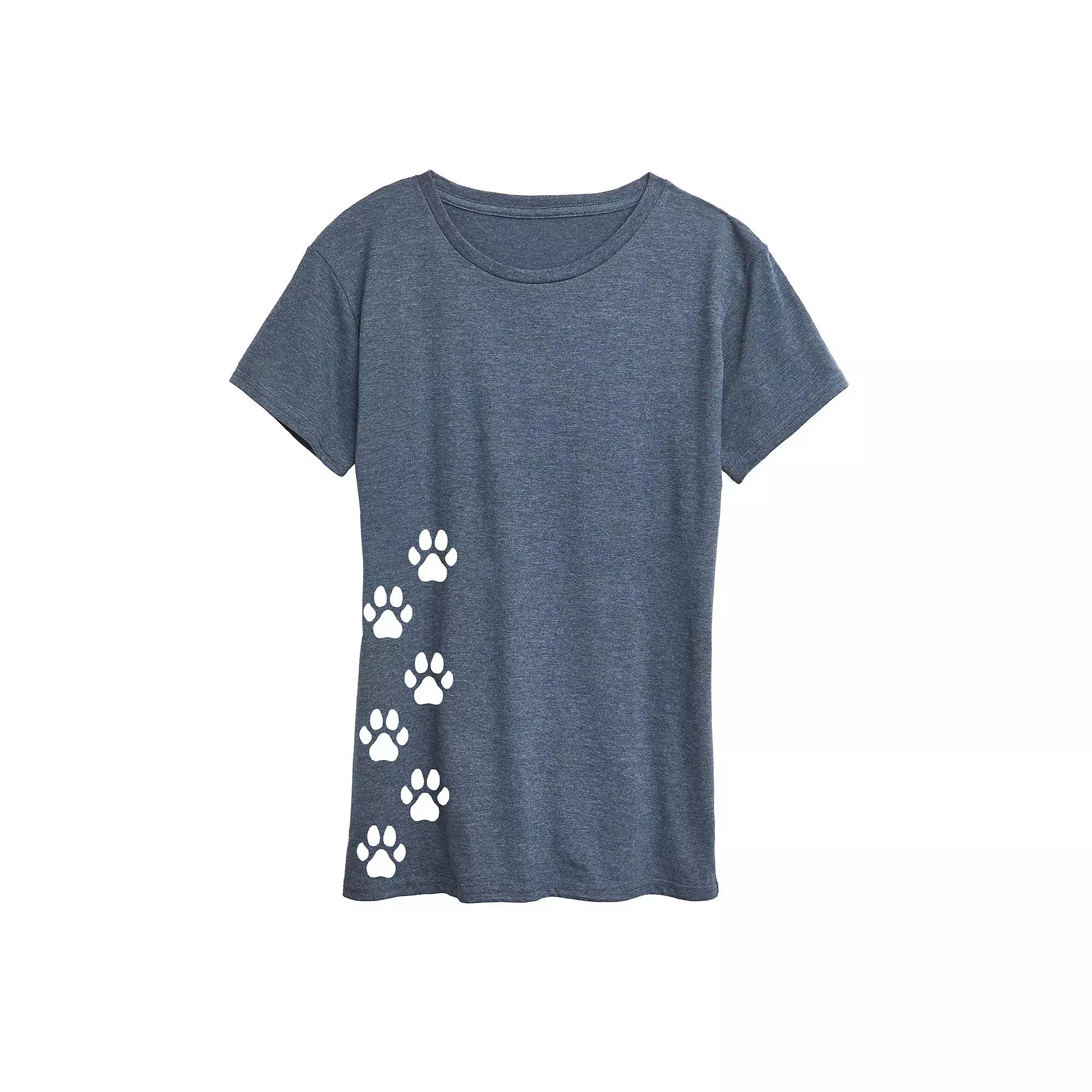 Women's Vertical Pawprints Graphic Tee,  Product Image