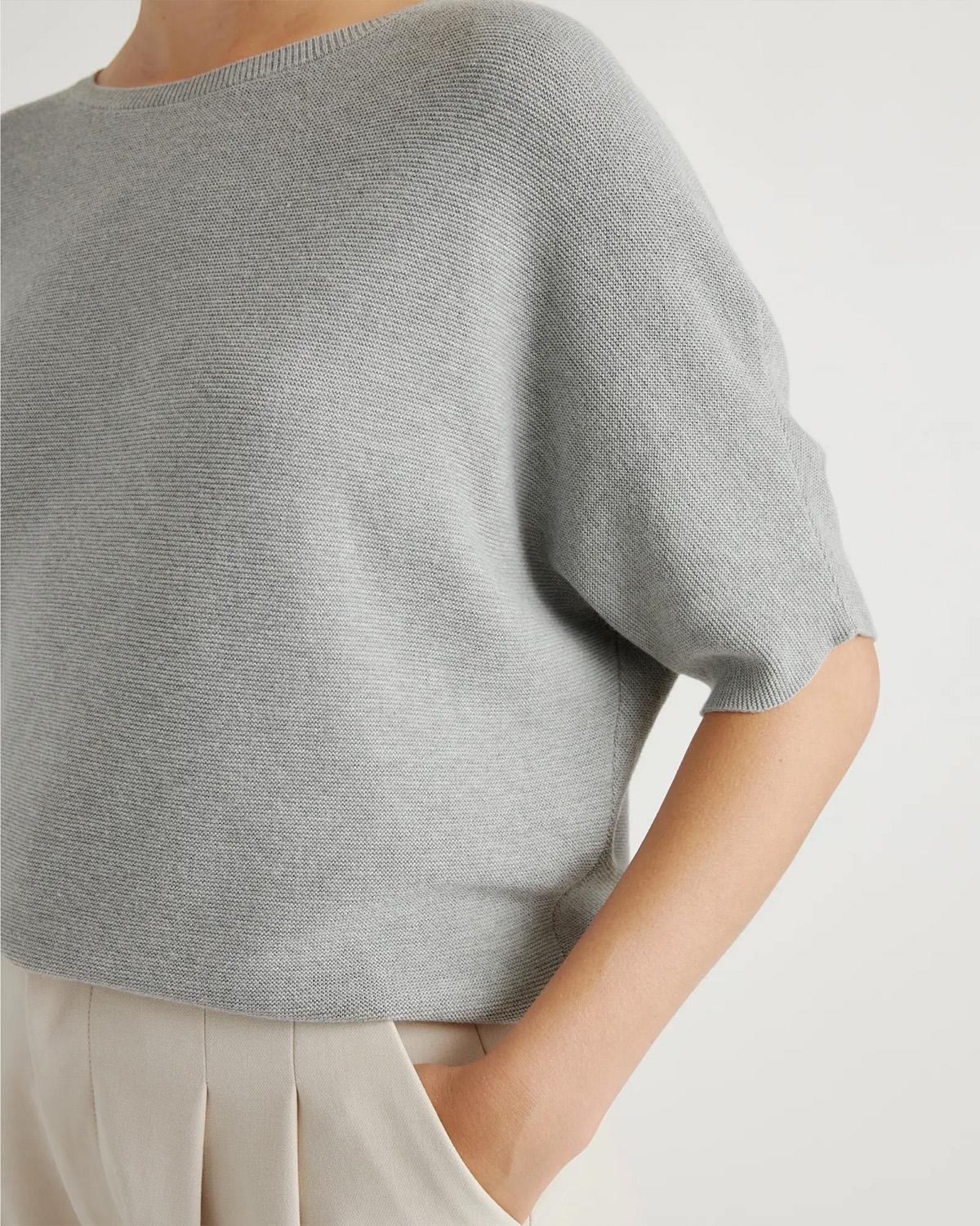 Quince | Women's Lightweight Cotton Cashmere Link-Stitch Dolman Sweater Size XL Product Image